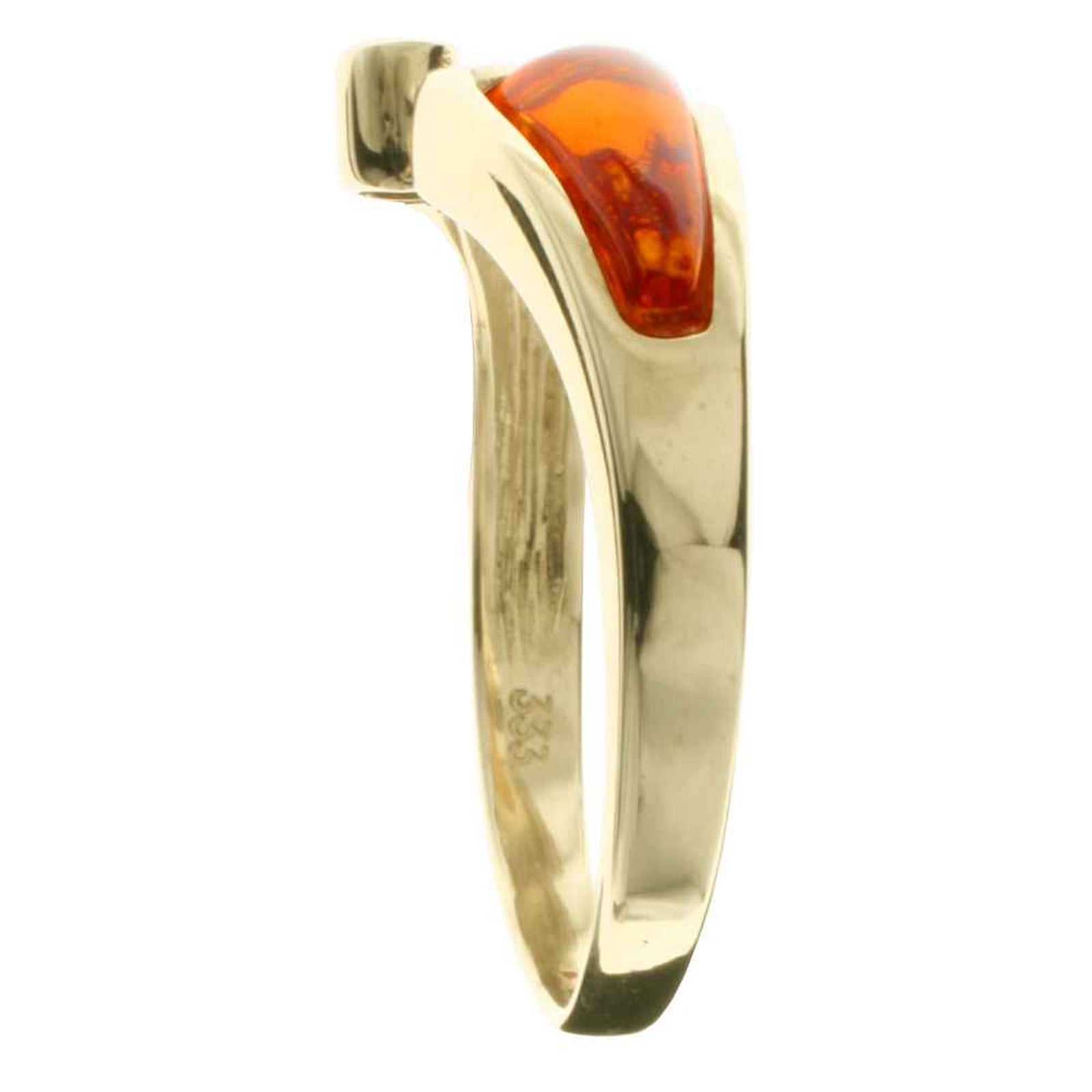 Ring Gold 333/000, Bernstein/Zirkonia -Größe wählbar-