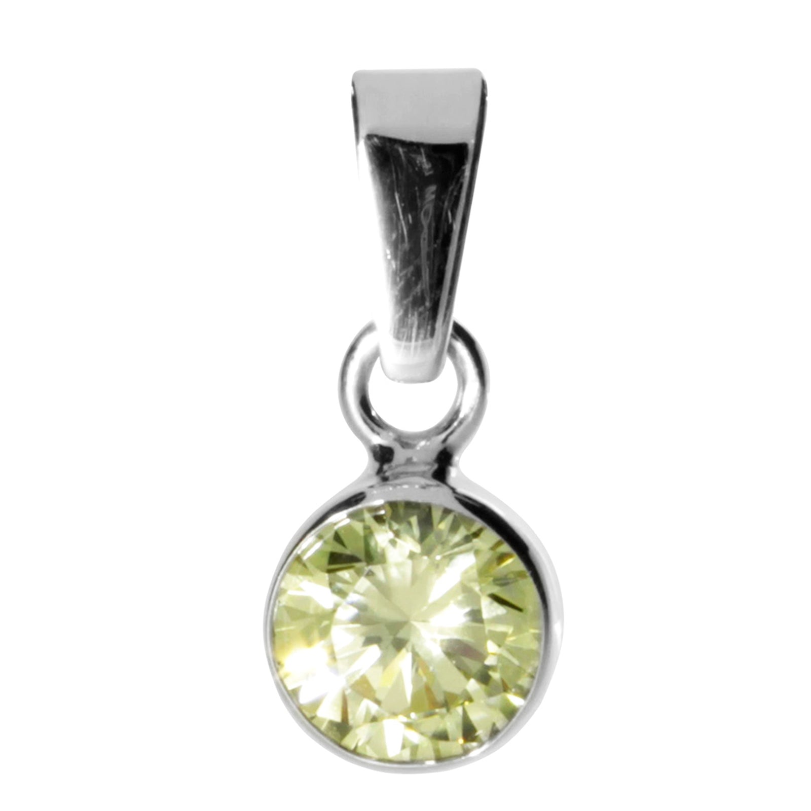 Kette mit Anhänger Silber 925/000, 42 cm, Zirkonia limette