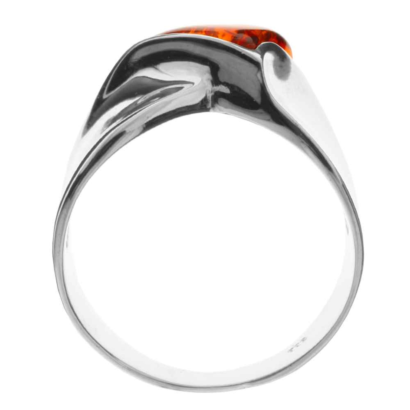 Ring Silber 925/000, Bernstein -Größe wählbar-