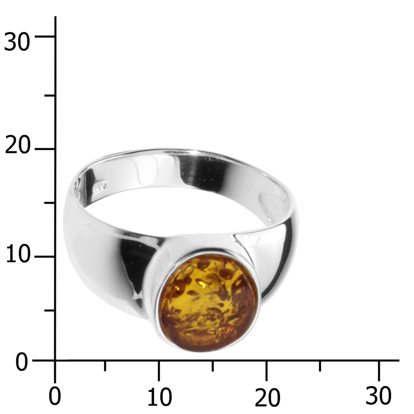 Ring Silber 925/000, Bernstein -Größe wählbar-