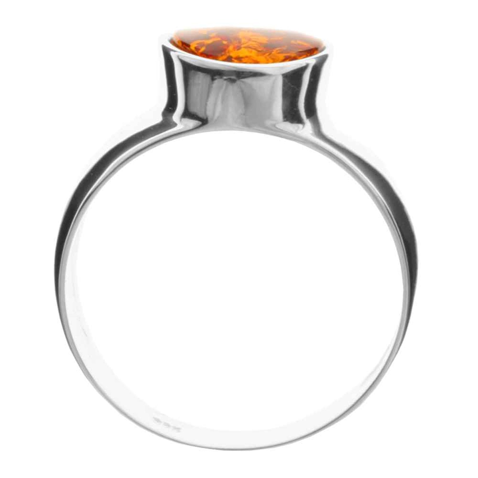 Ring Silber 925/000, Bernstein -Größe wählbar-