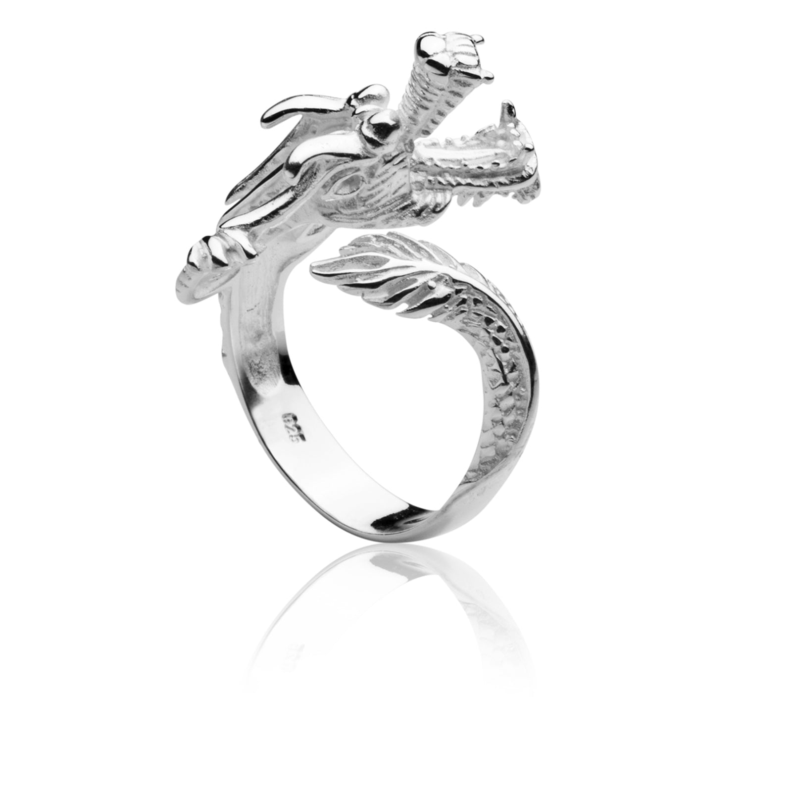 Ring Silber 925/000, Drache -Größe wählbar-