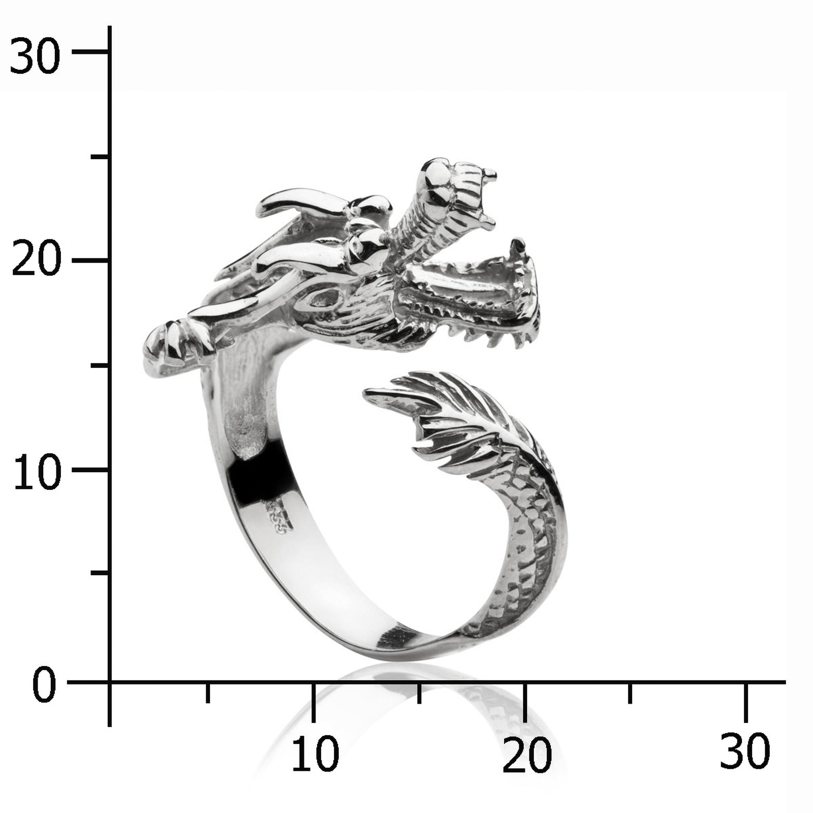 Ring Silber 925/000, Drache -Größe wählbar-