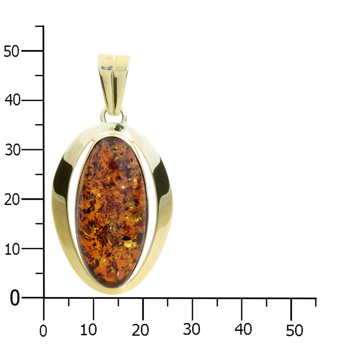 Anhänger Gold 333/000, Bernstein grün