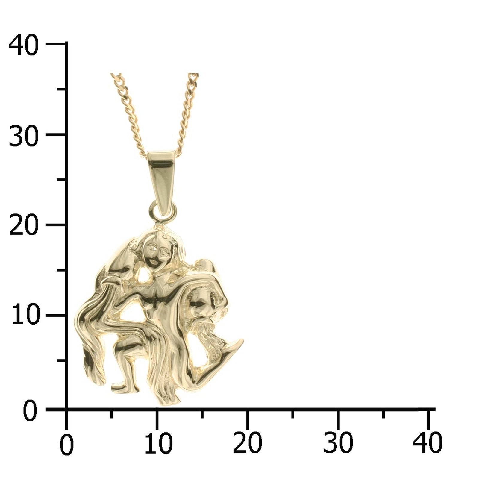 Kette mit Anhänger Gold 333/000, 42 cm, Wassermann