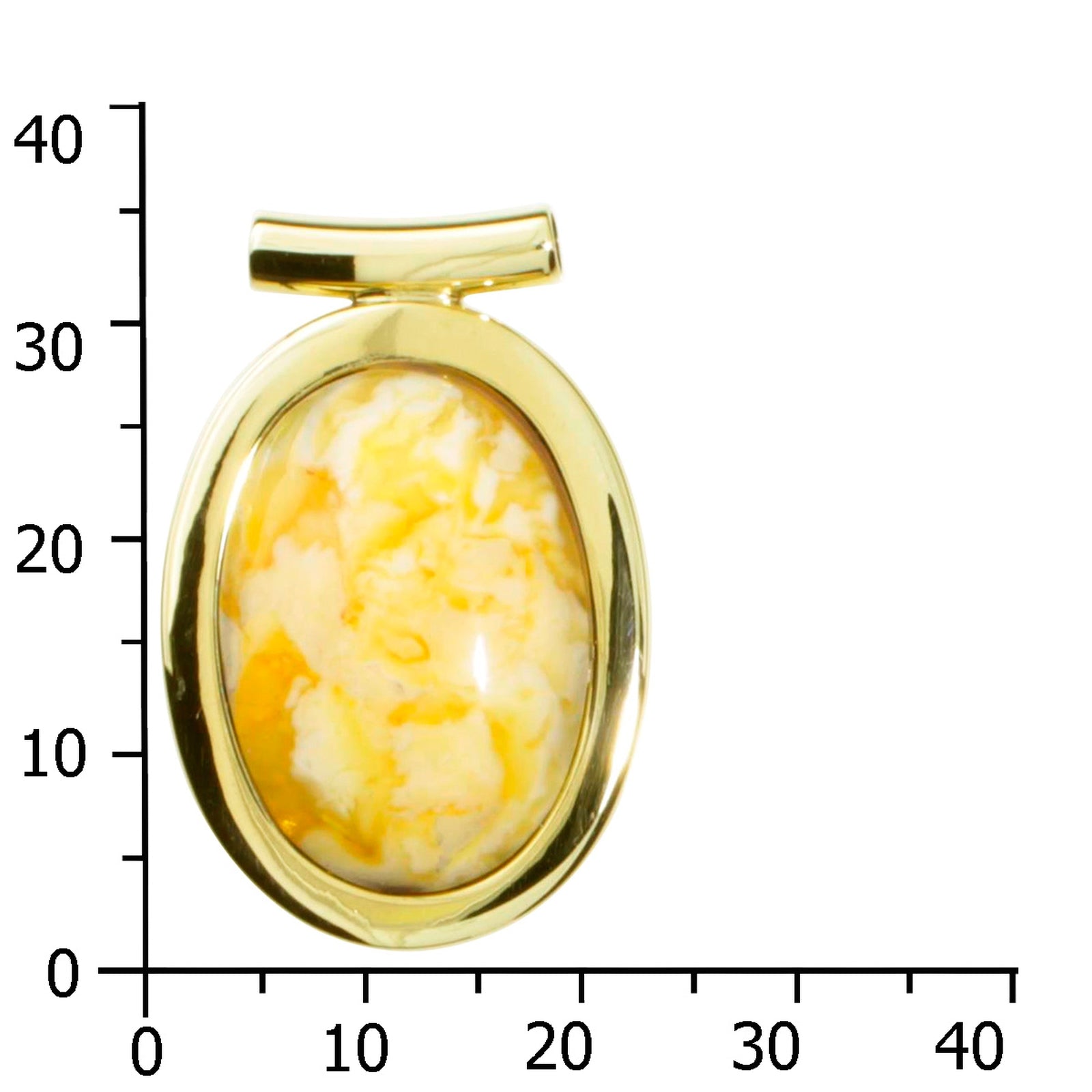 Anhänger Gold 333/000, Bernstein-Unikatstein