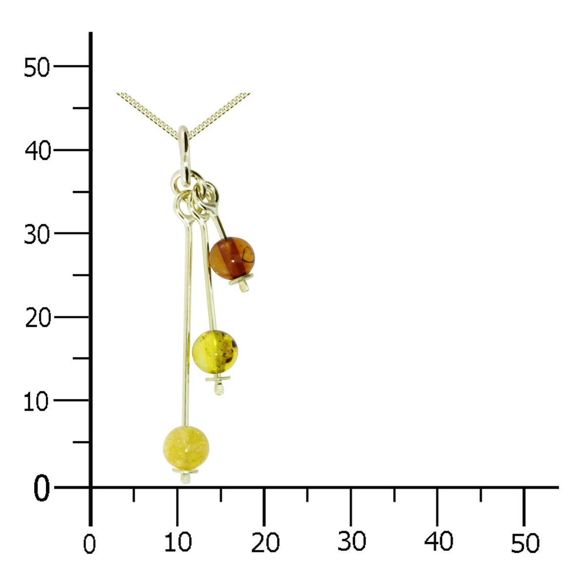 Kette mit Anhänger Gold 333/000, Bernstein  -Länge wählbar-