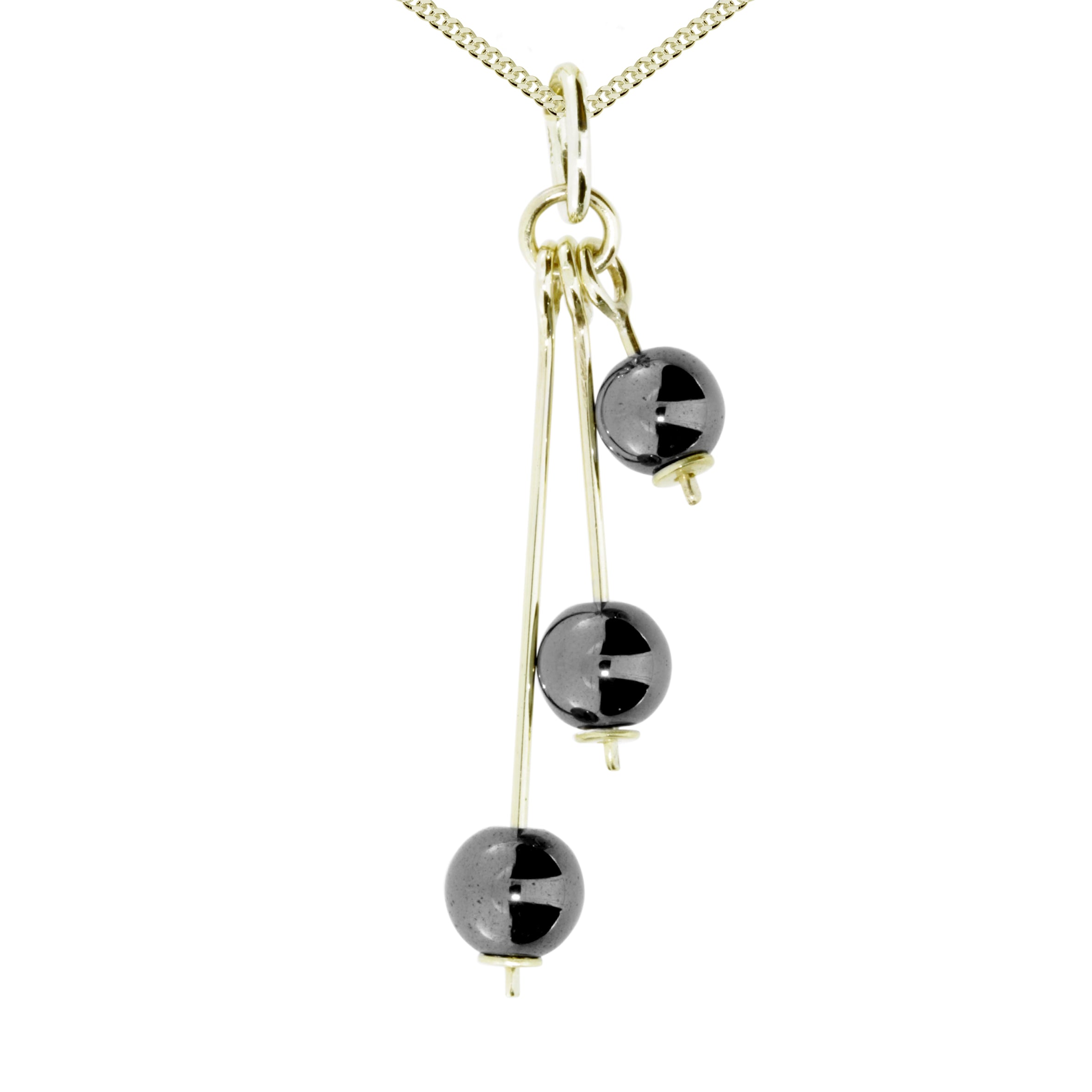 Kette mit Anhänger Gold 333/000, 42 cm,  Hämatit