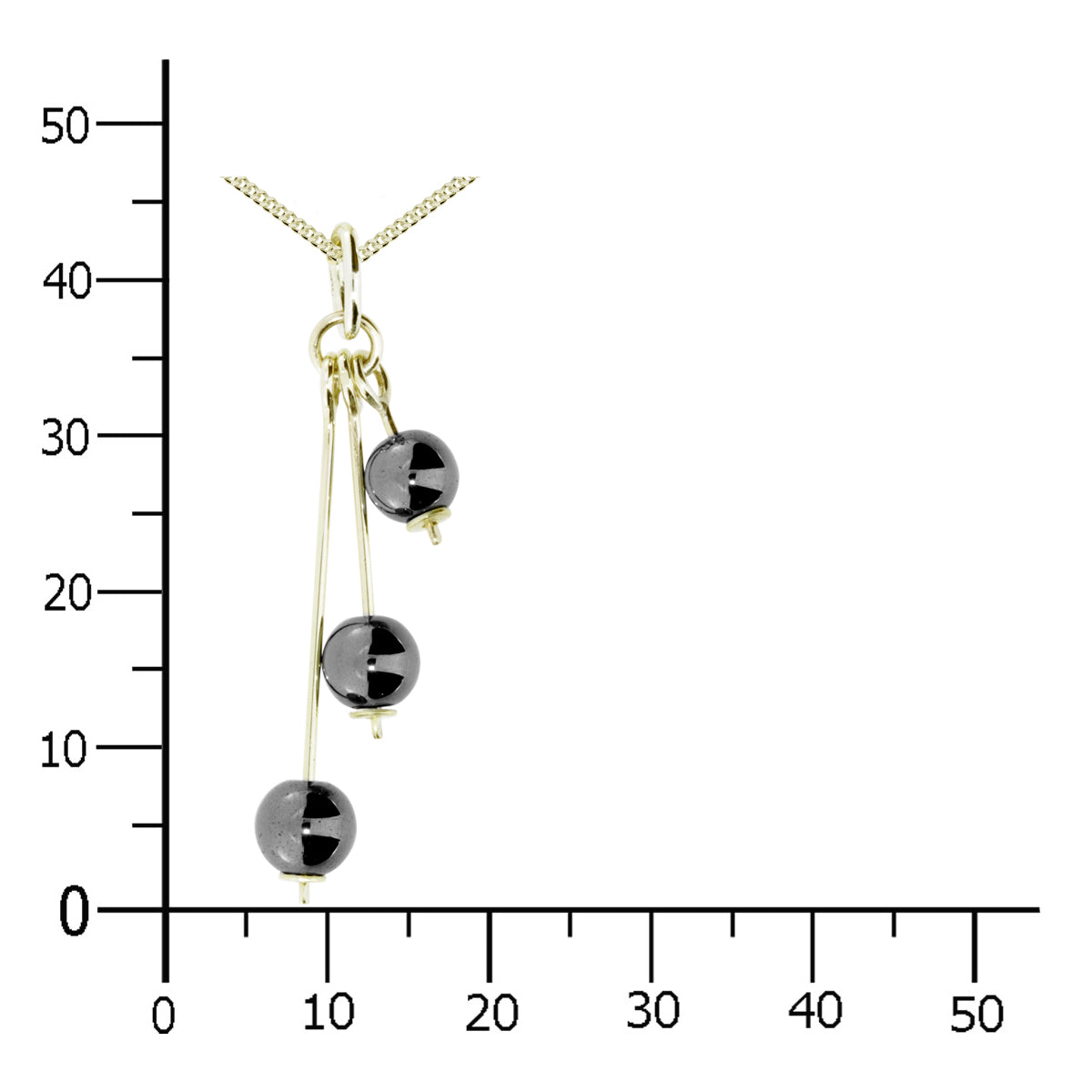 Kette mit Anhänger Gold 333/000, 42 cm,  Hämatit