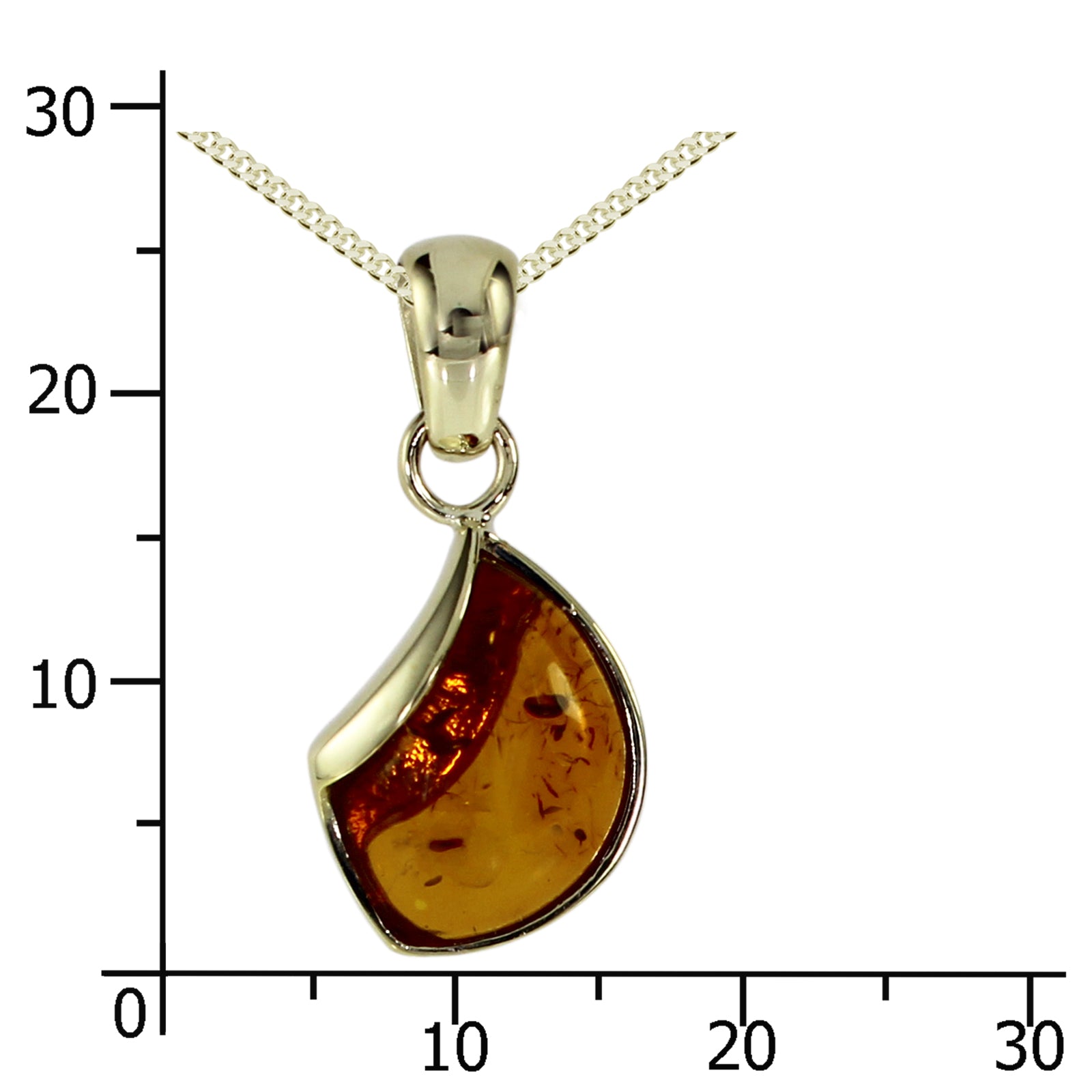Kette mit Anhänger Gold 333/000, 45 cm, Bernstein