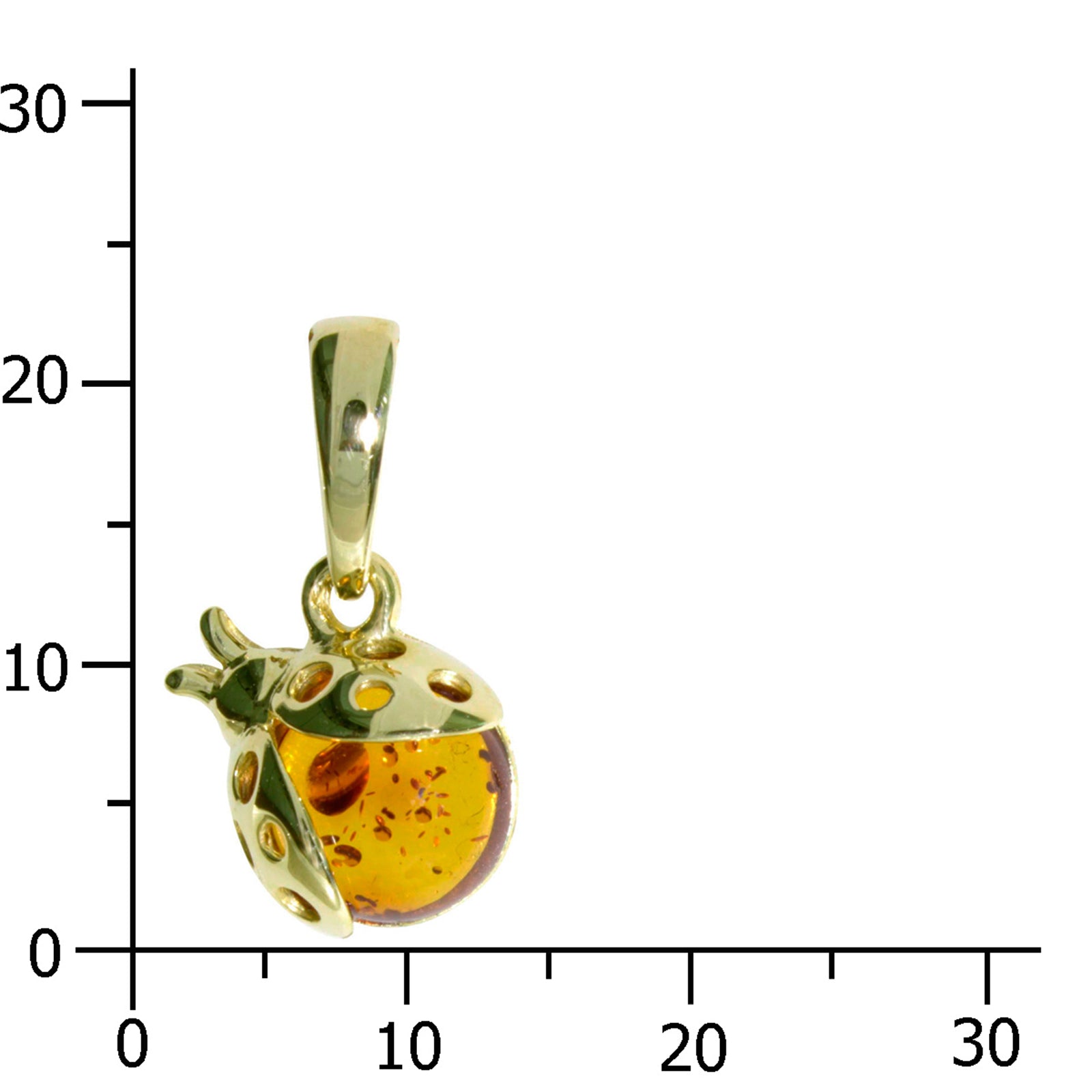Anhänger Gold 333/000, Marienkäfer, Bernstein