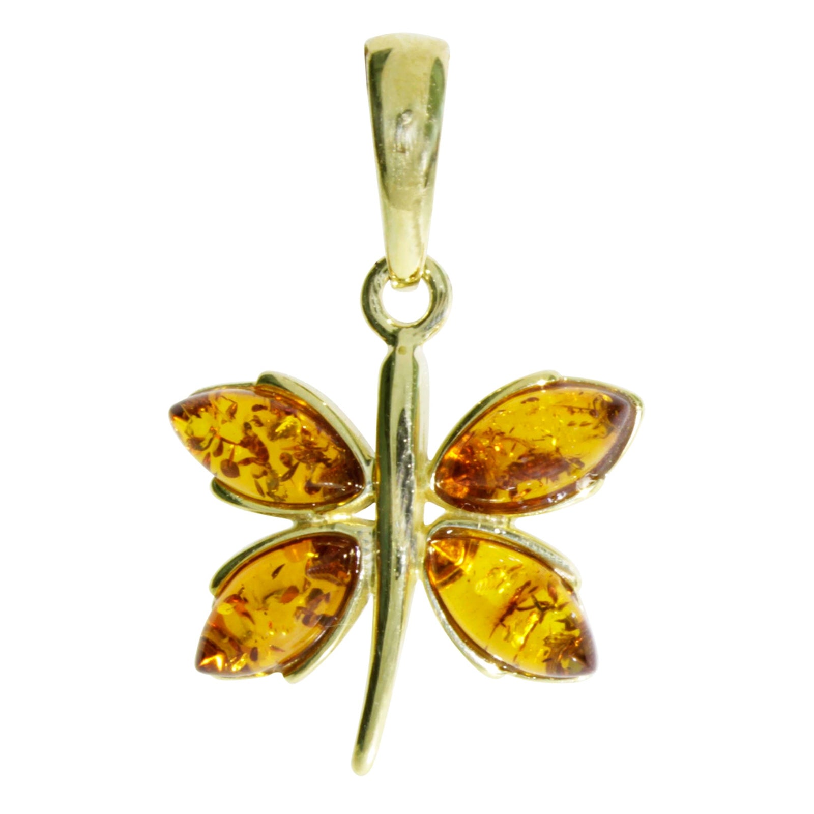 Anhänger Gold 333/000, Schmetterling, Bernstein