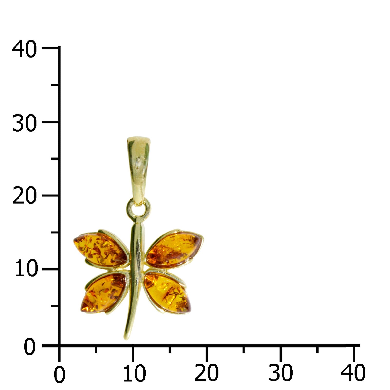 Anhänger Gold 333/000, Schmetterling, Bernstein