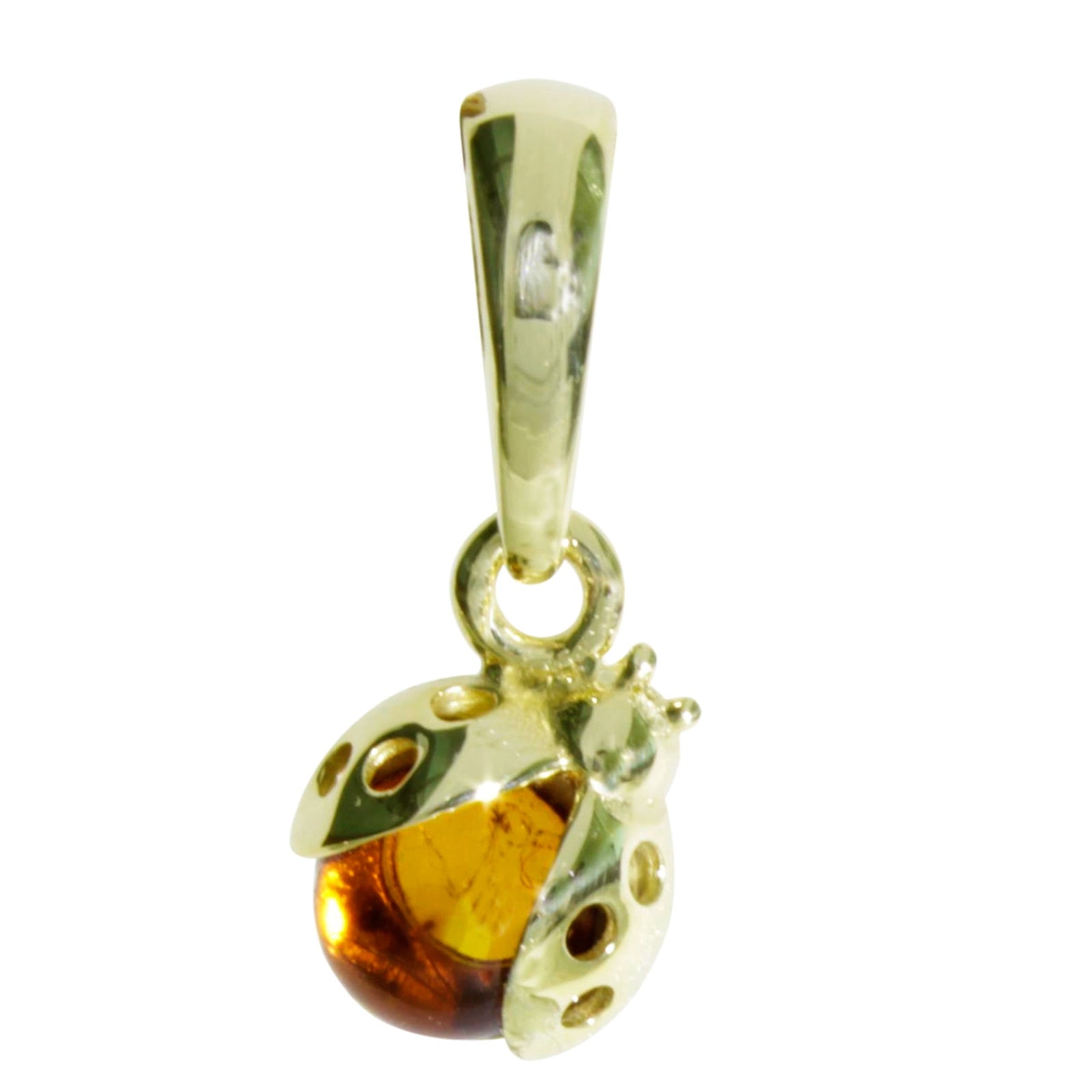 Anhänger Gold 333/000, kl. Marienkäfer, Bernstein