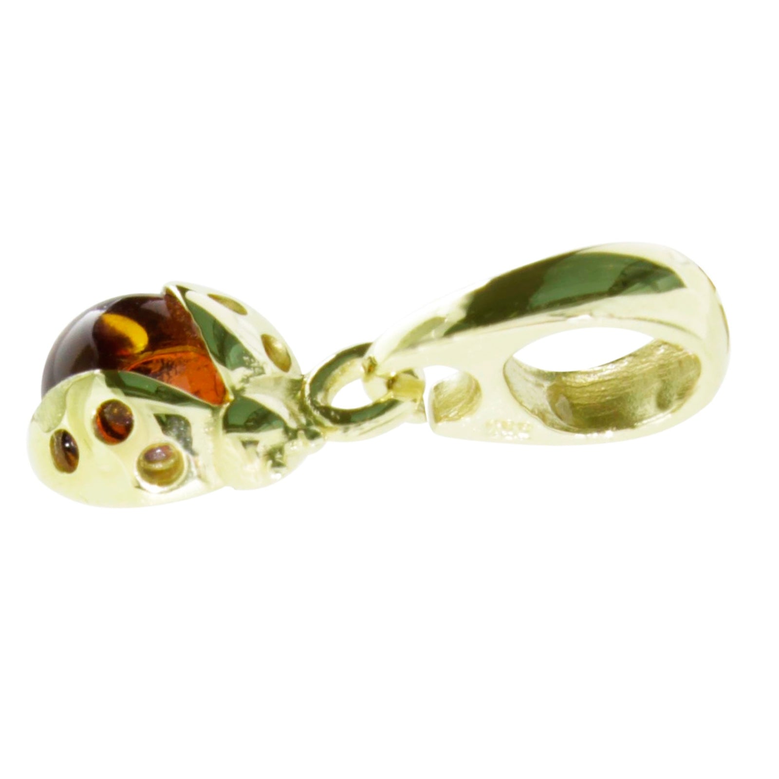 Anhänger Gold 333/000, kl. Marienkäfer, Bernstein