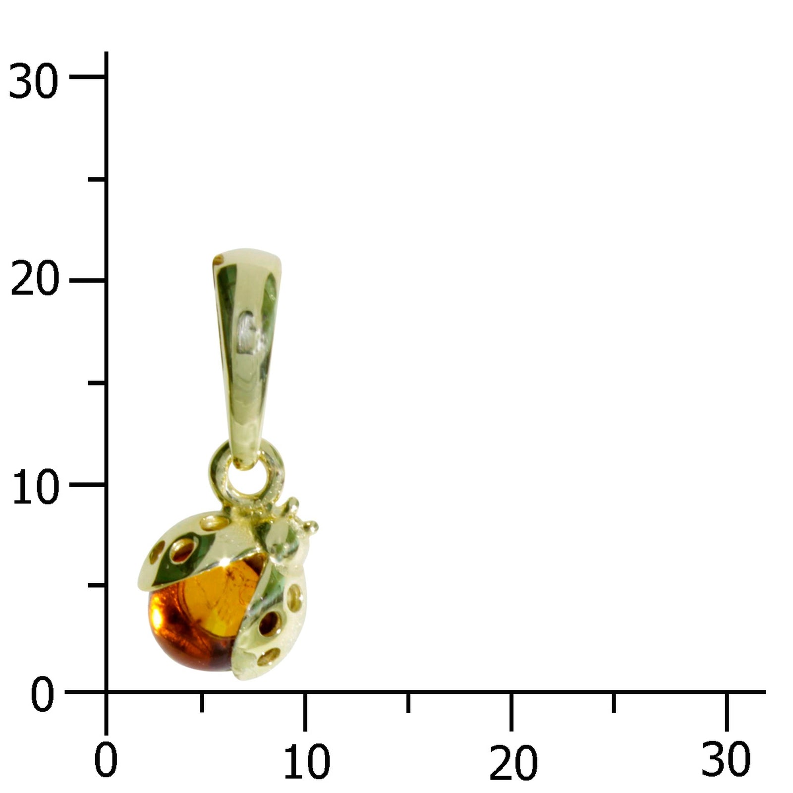 Anhänger Gold 333/000, kl. Marienkäfer, Bernstein