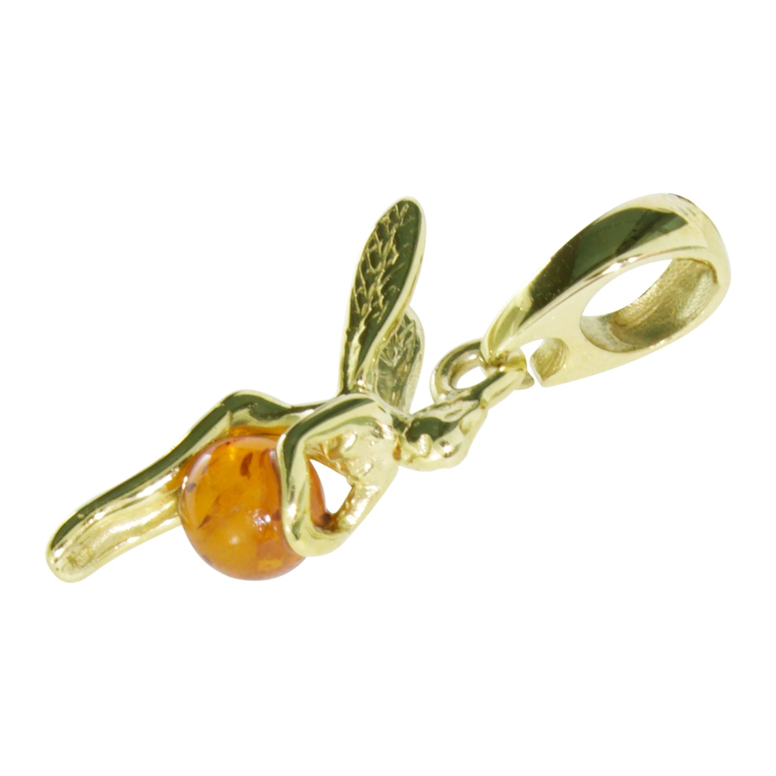 Anhänger Gold 333/000, Elfe, Bernstein