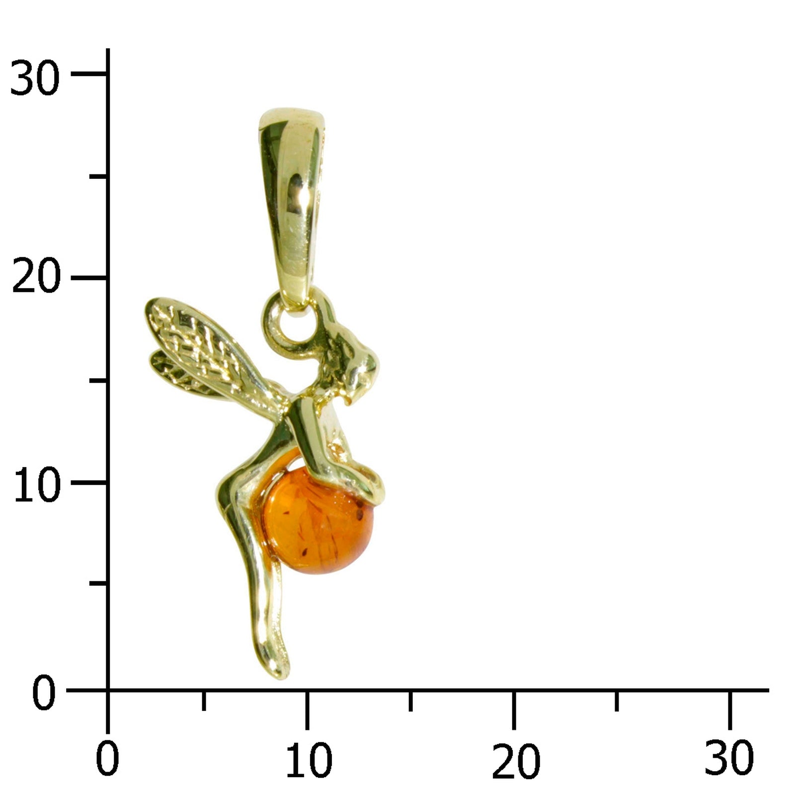 Anhänger Gold 333/000, Elfe, Bernstein