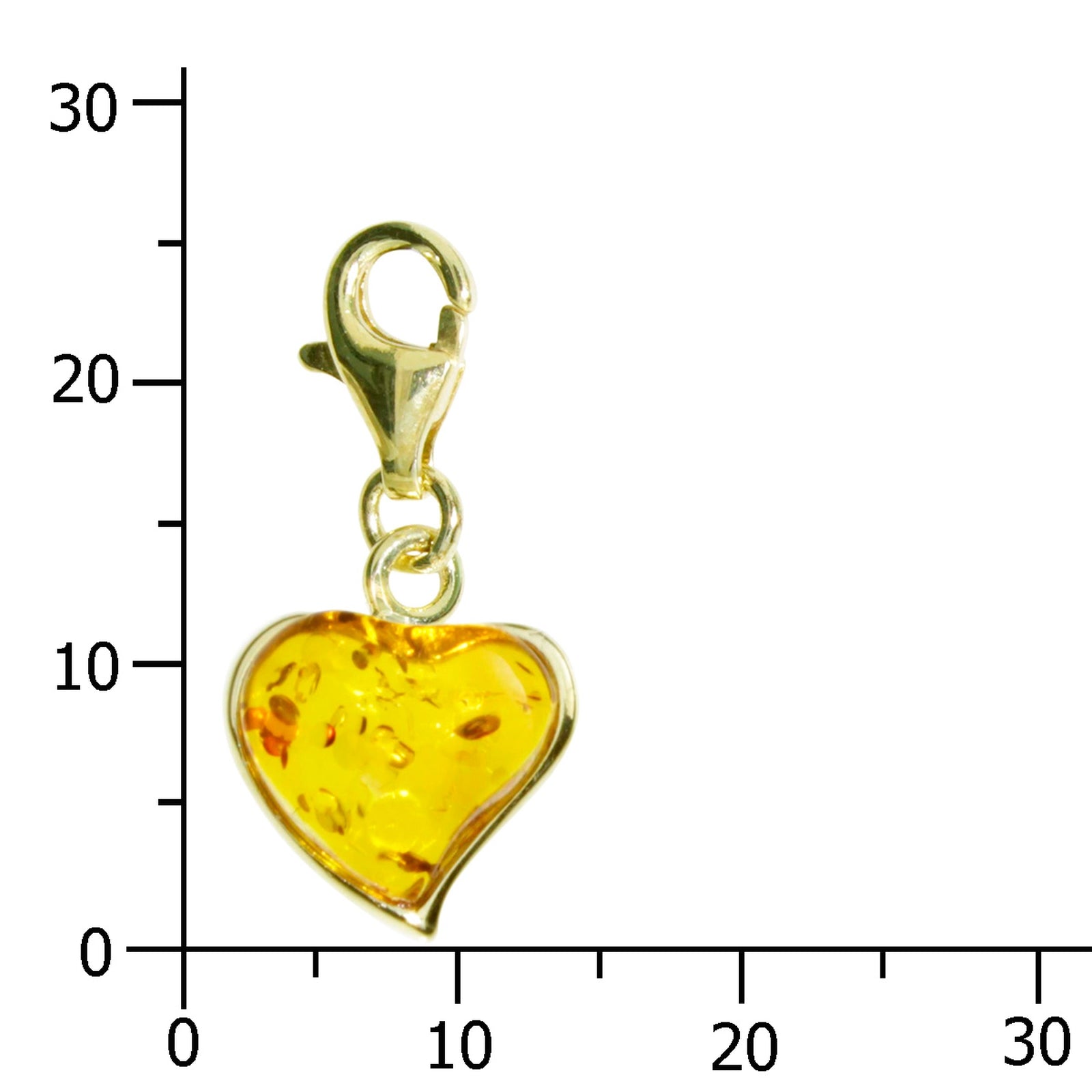Charm Gold 333/000, Herz, Bernstein