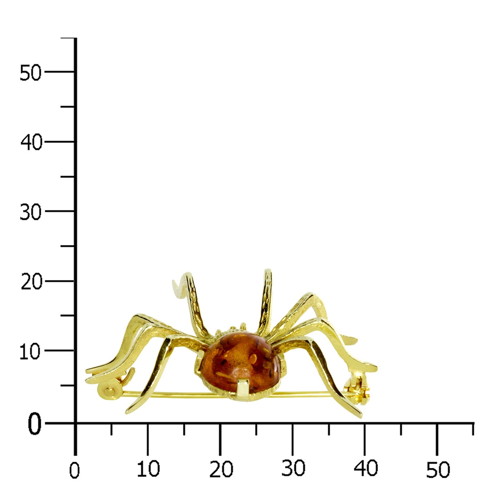 Brosche Gold 333/000, Spinne, Bernstein