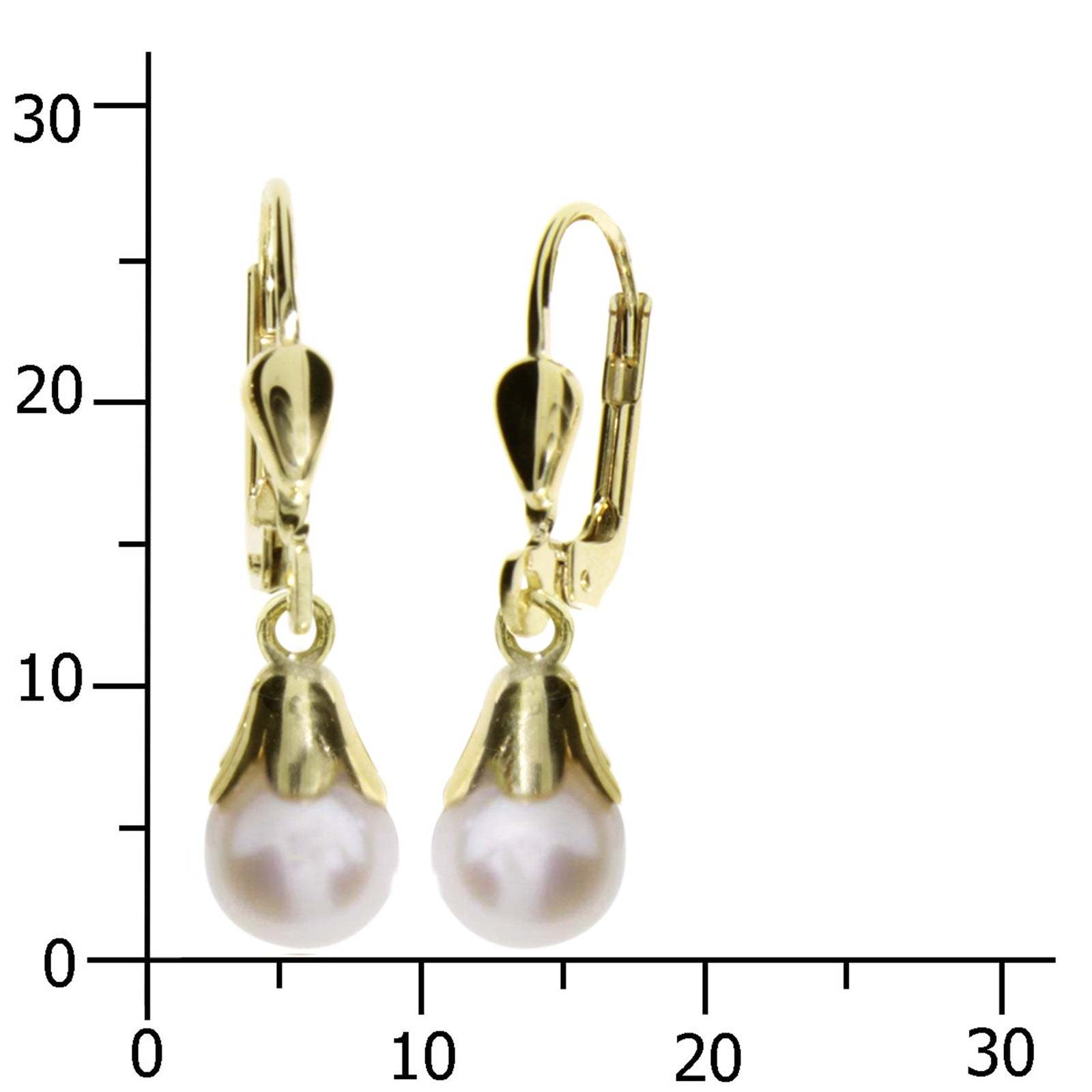 Ohrhänger Gold 333/000, Zuchtperle