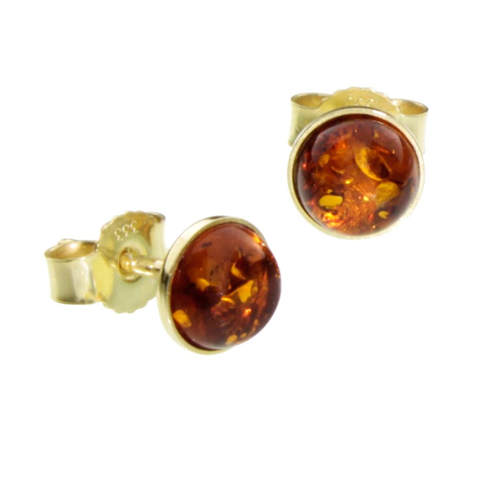 Ohrstecker Gold 333/000, Bernstein 6 mm