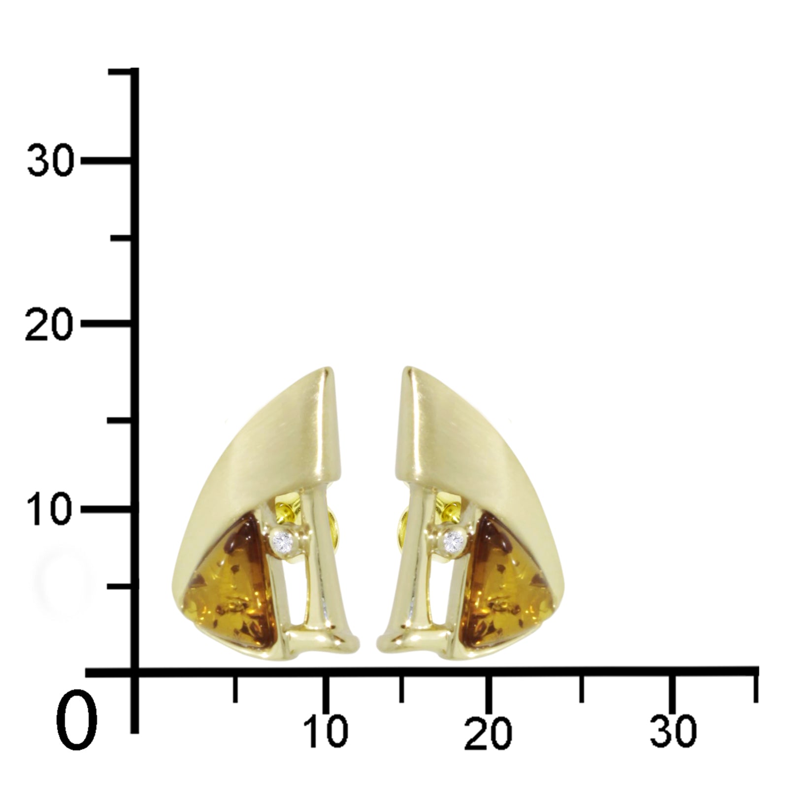 Ohrstecker Gold 333/000, Bernstein/Zirkonia