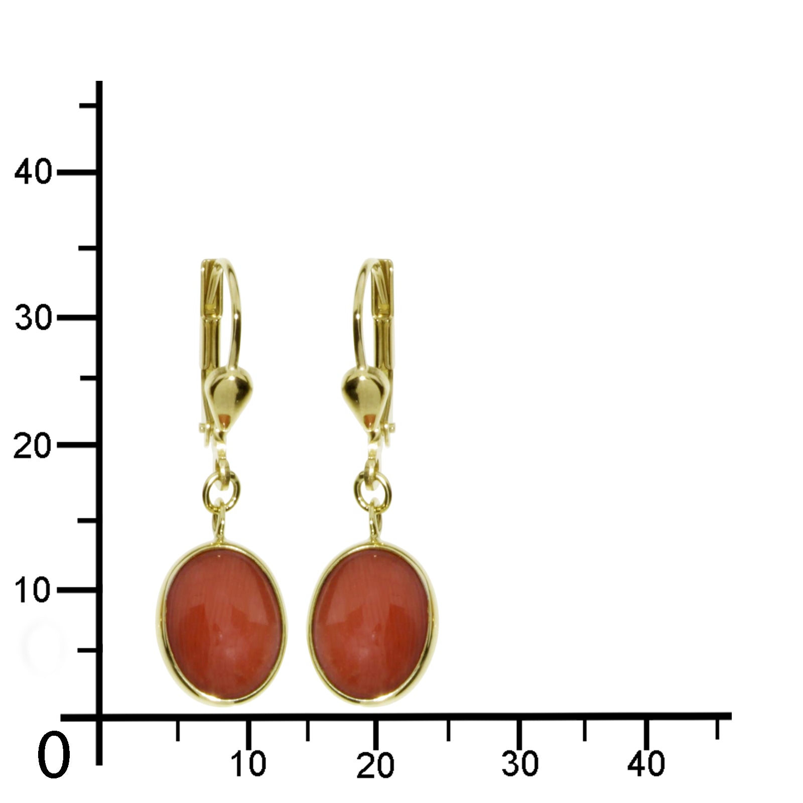 Ohrhänger Gold 333/000, Koralle
