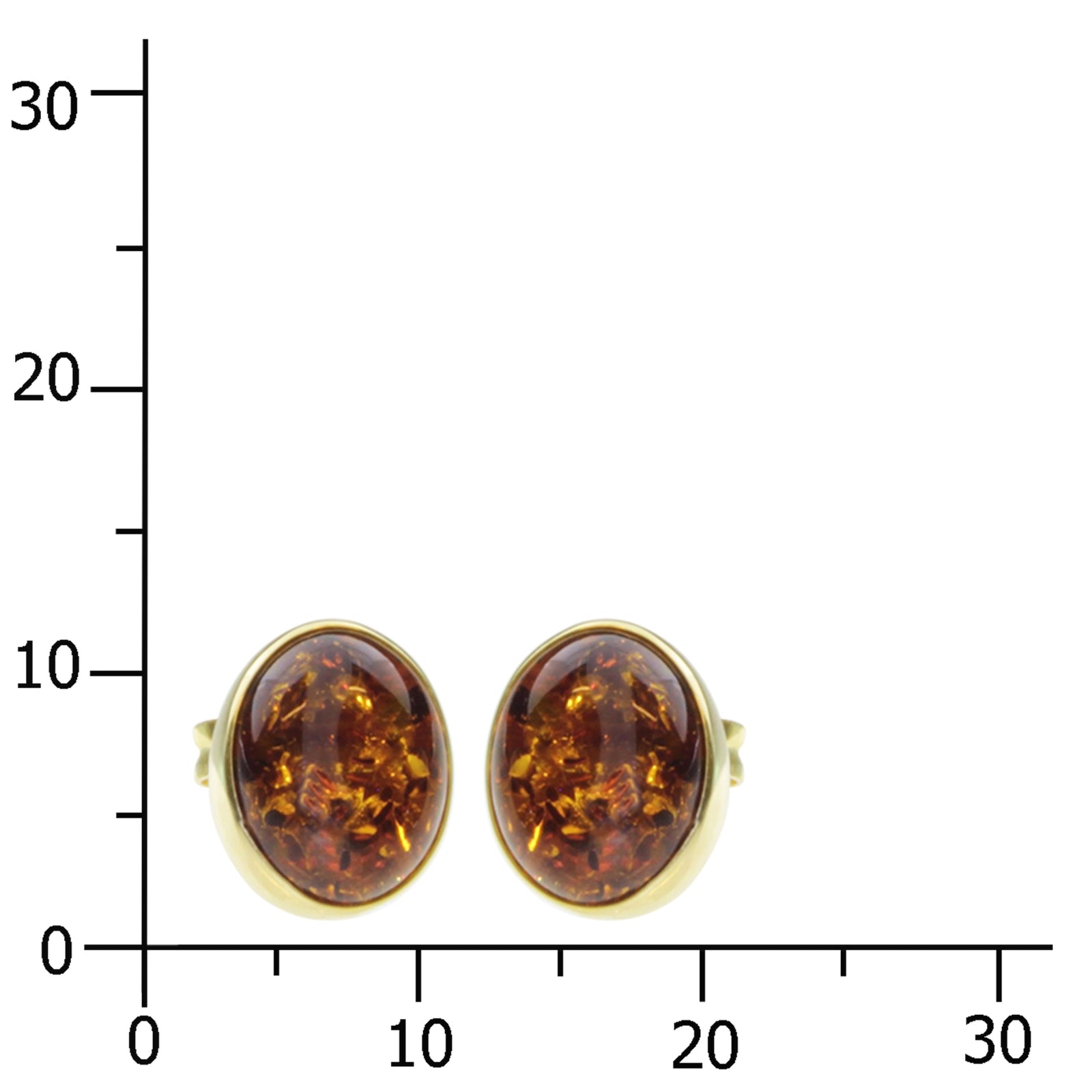 Ohrstecker Gold 333/000, Bernstein oval