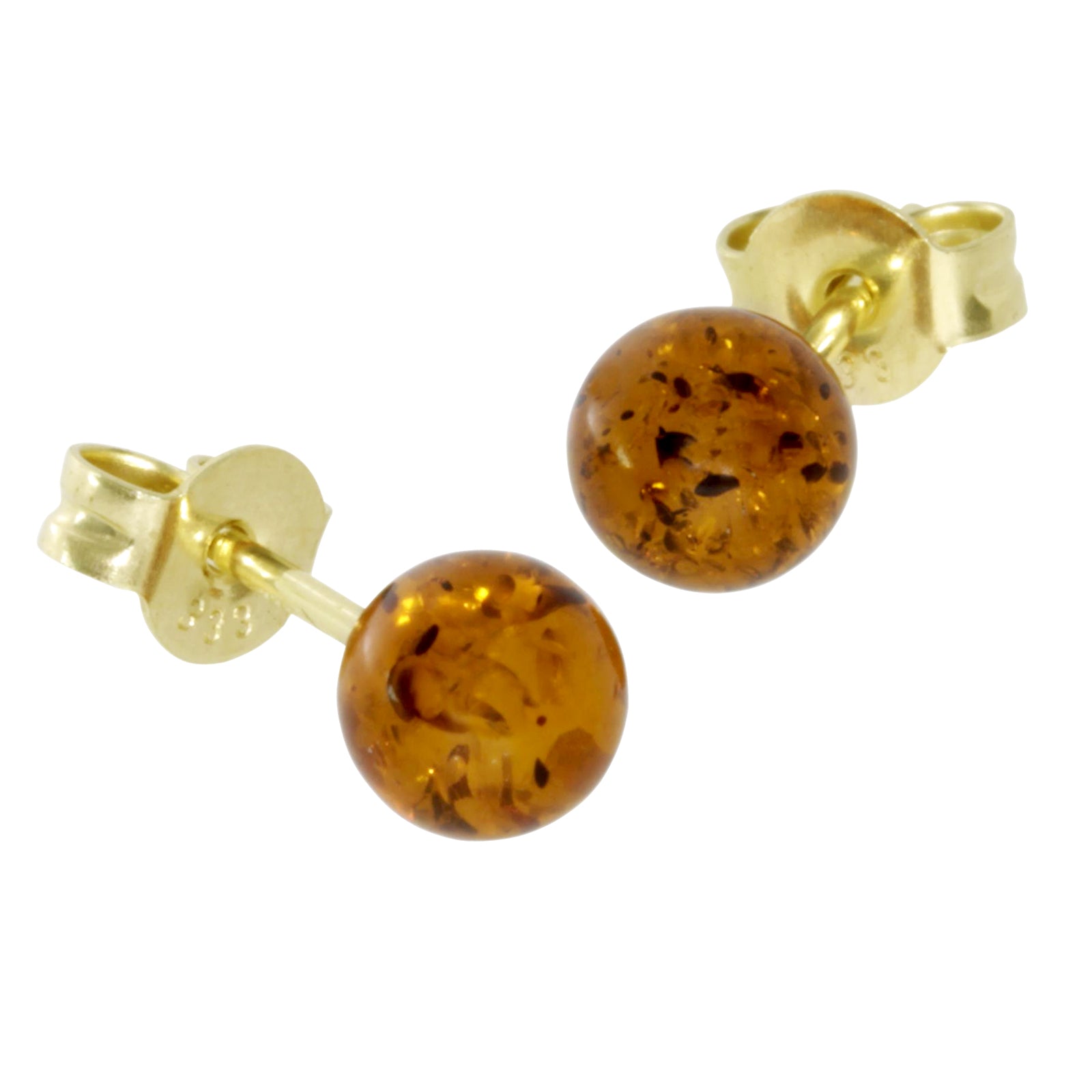 Ohrstecker Gold 333/000, Bernstein