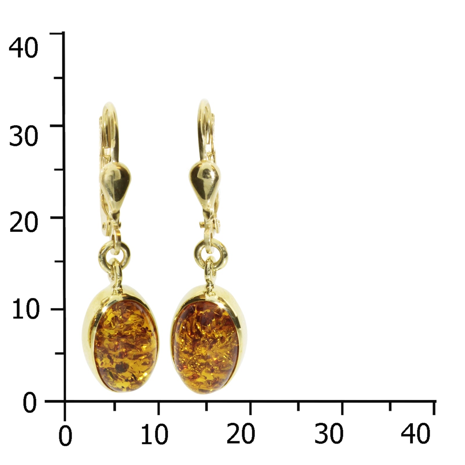 Ohrhänger Gold 333/000, Bernstein
