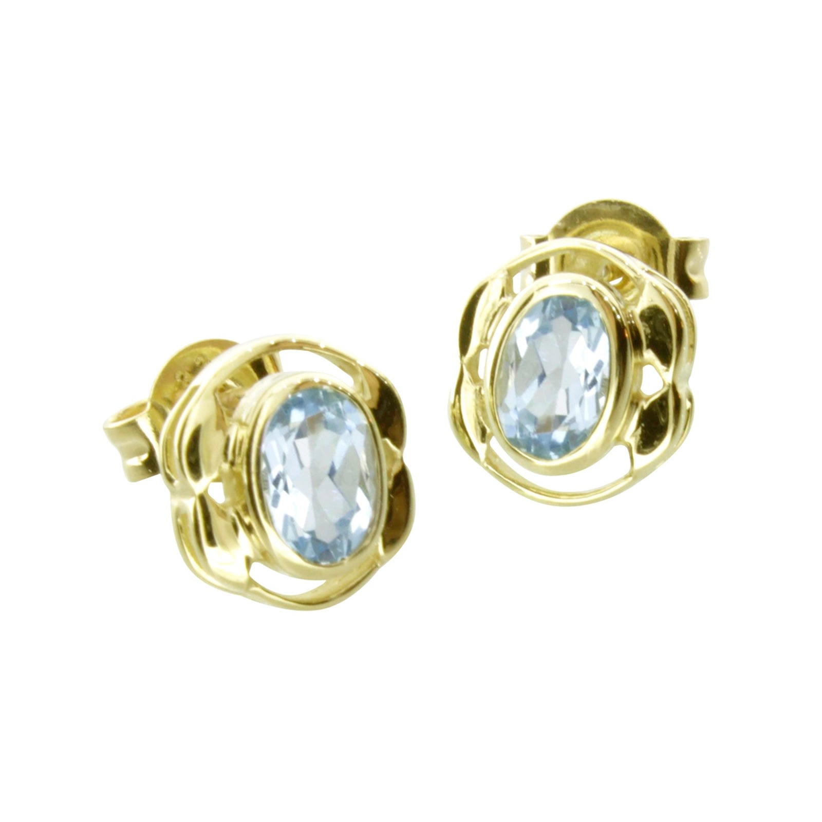 Ohrstecker Gold 333/000, Blautopas