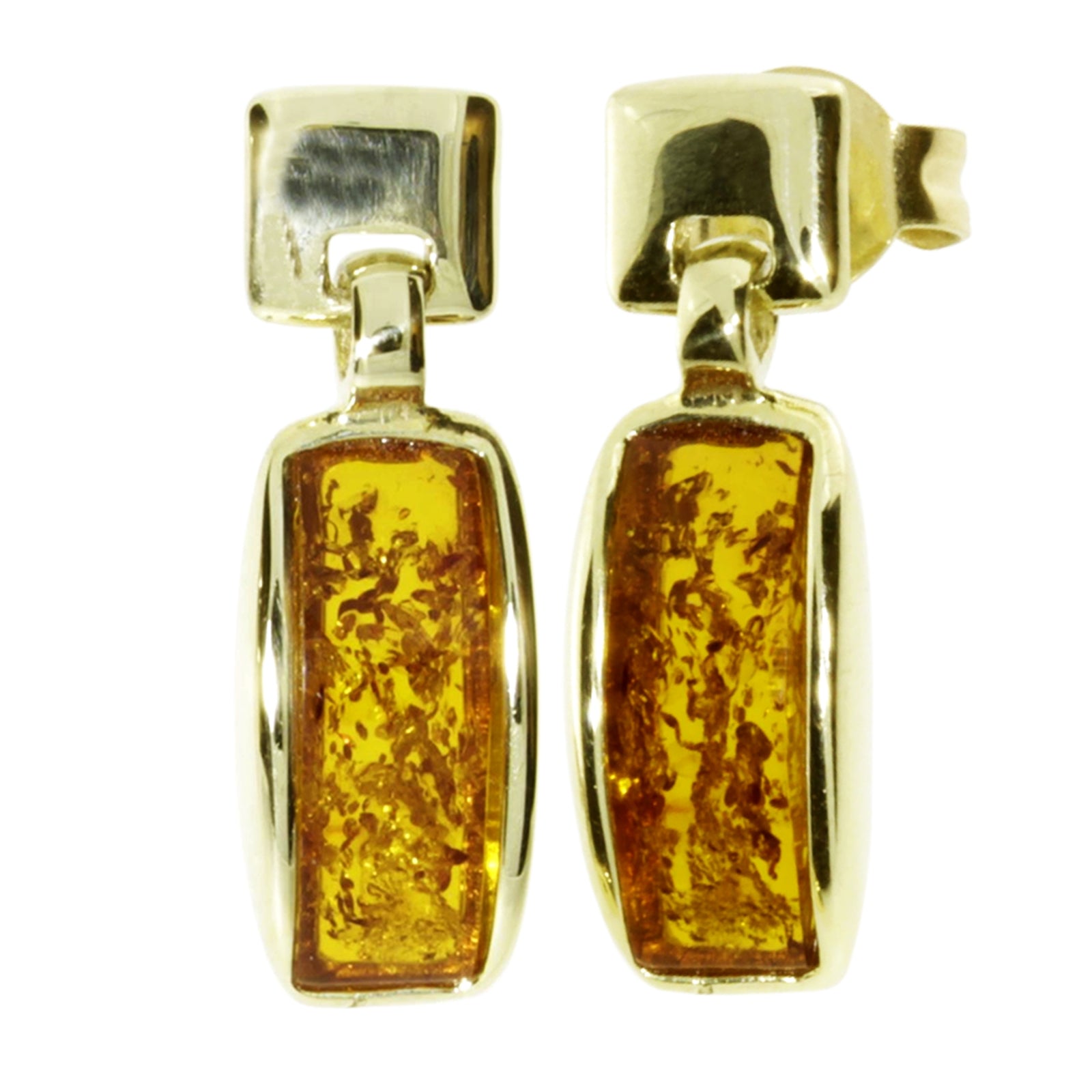 Ohrstecker Gold 333/000, Bernstein