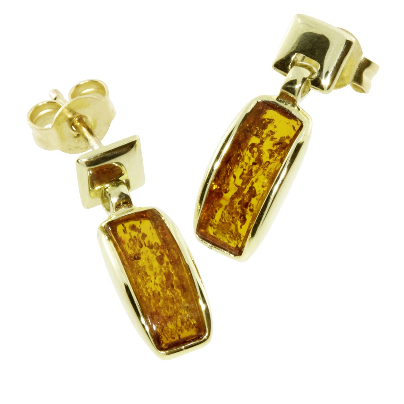 Ohrstecker Gold 333/000, Bernstein