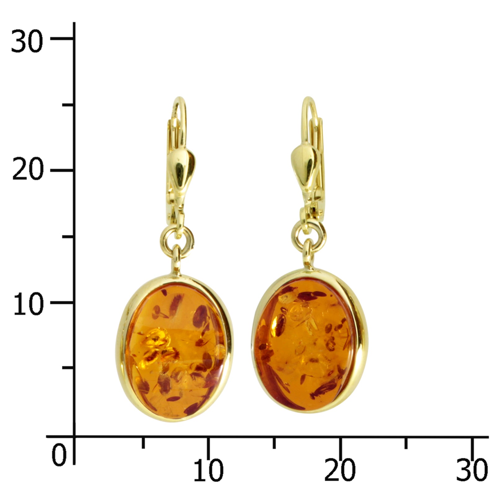 Ohrhänger Gold 333/000, Bernstein