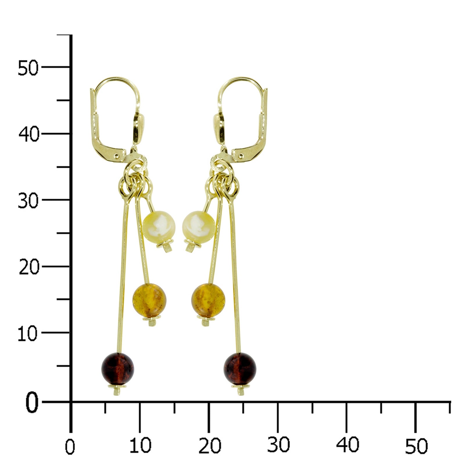 Ohrhänger Gold 333/000, Bernstein
