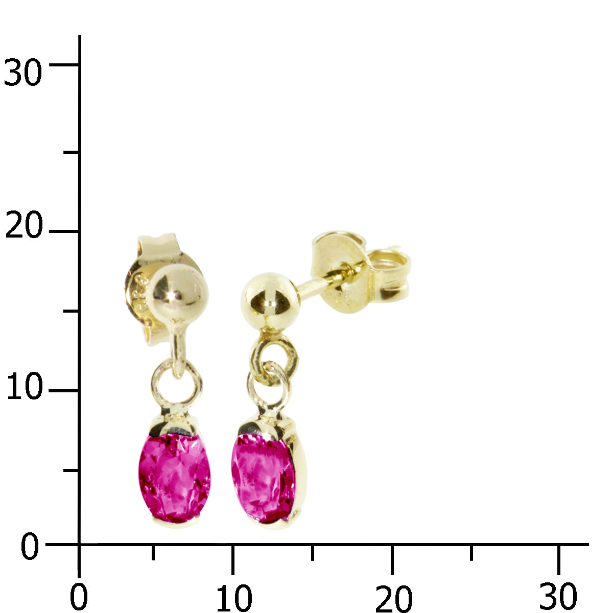 Ohrstecker Gold 333/000, sy. Rubin