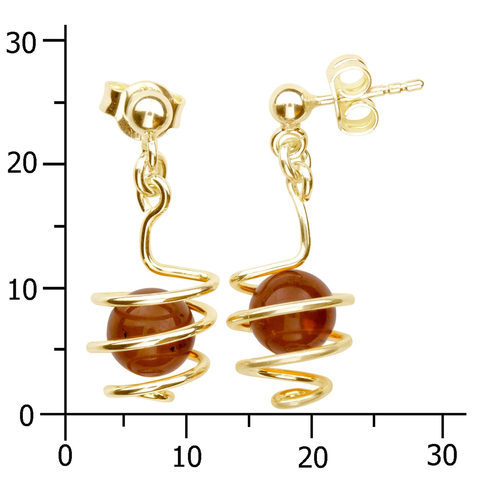 Ohrhänger Gold 333/000, Bernstein