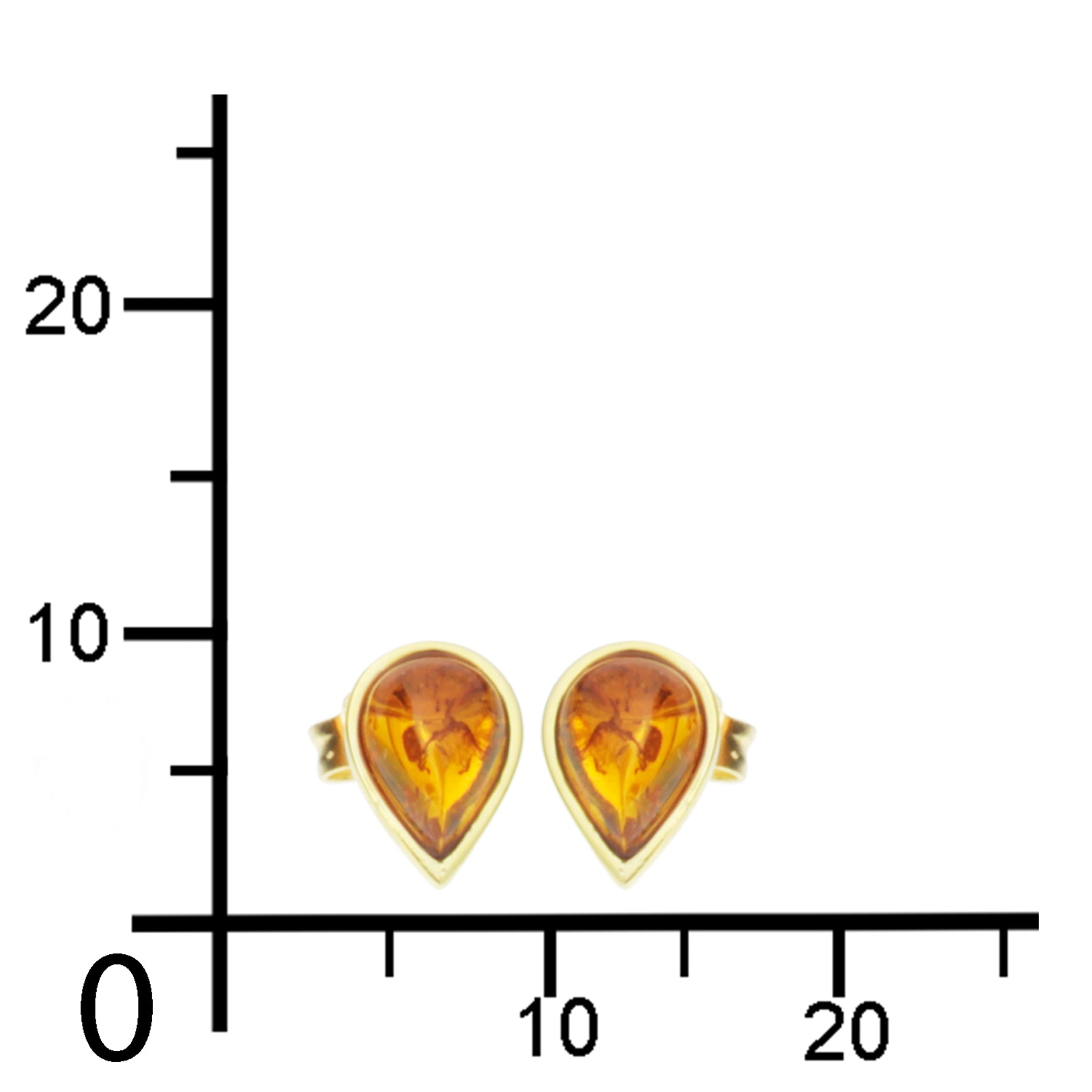 Ohrstecker Gold 333/000, Bernstein