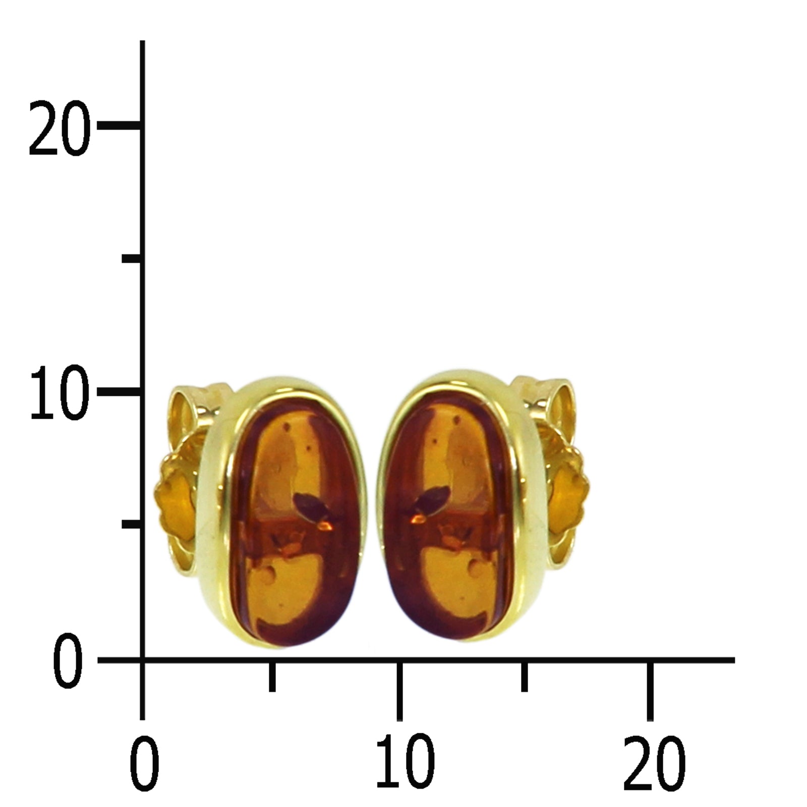 Ohrstecker Gold 333/000, Bernstein