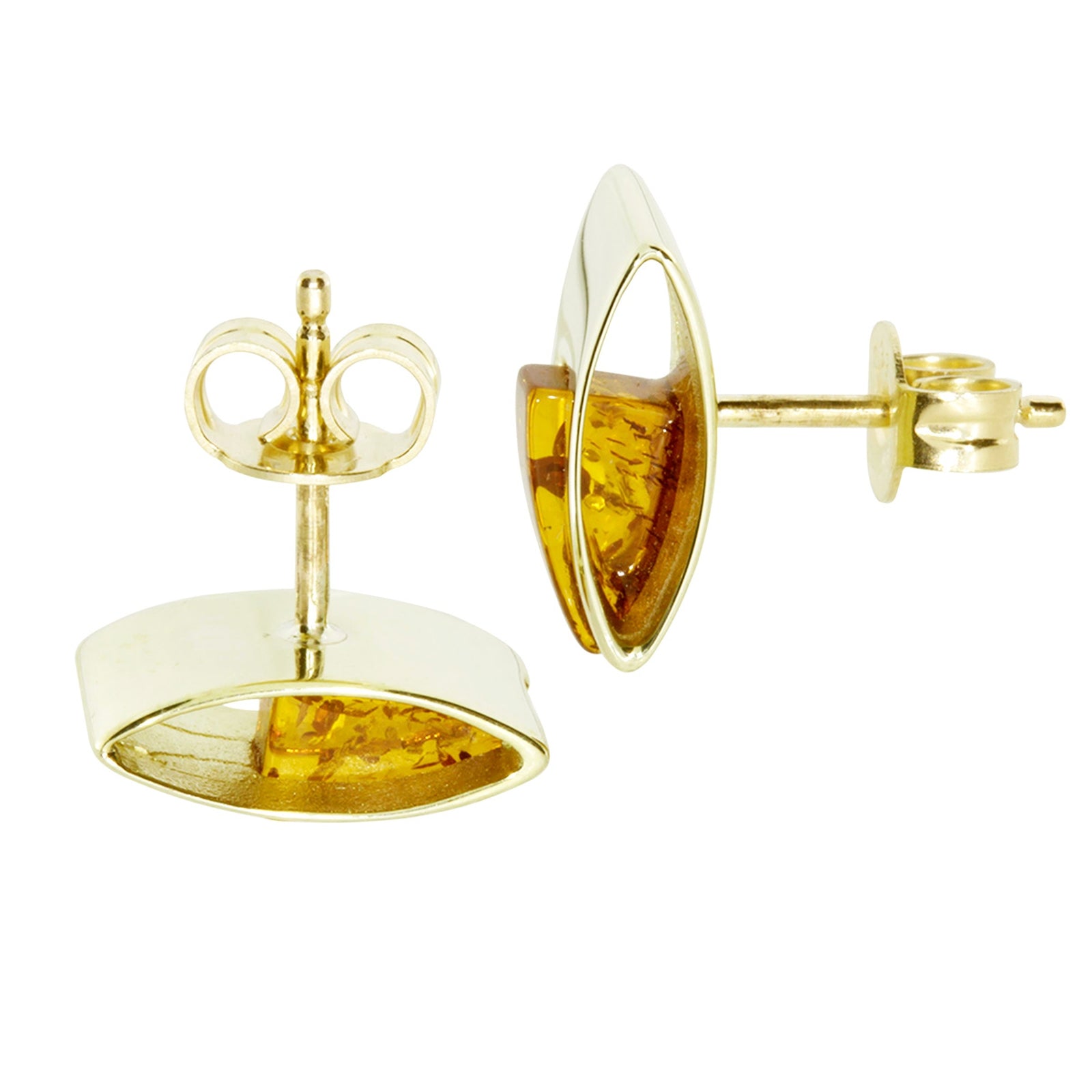 Ohrstecker Gold 333/000, Bernstein
