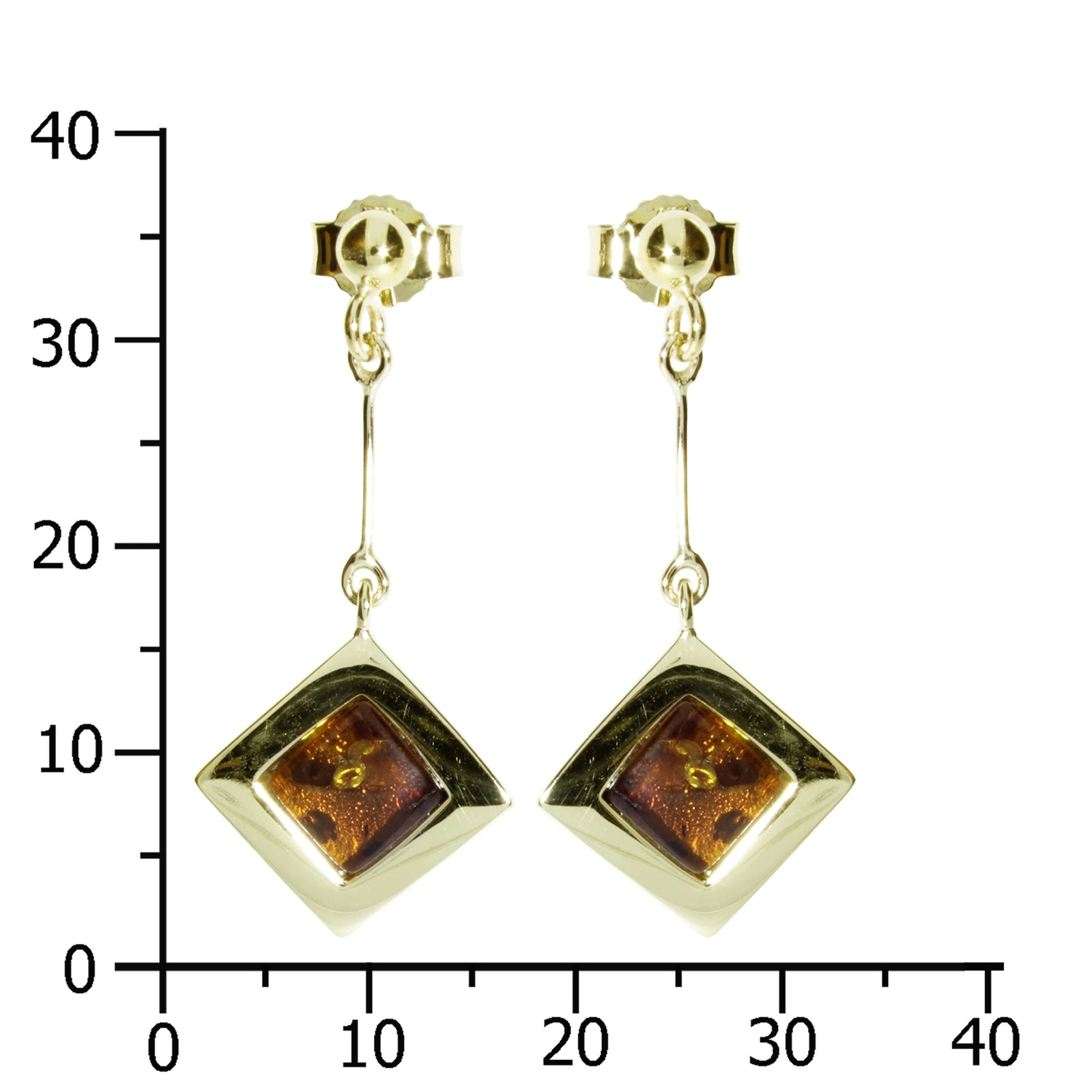 Ohrhänger Gold 333/000, Bernstein