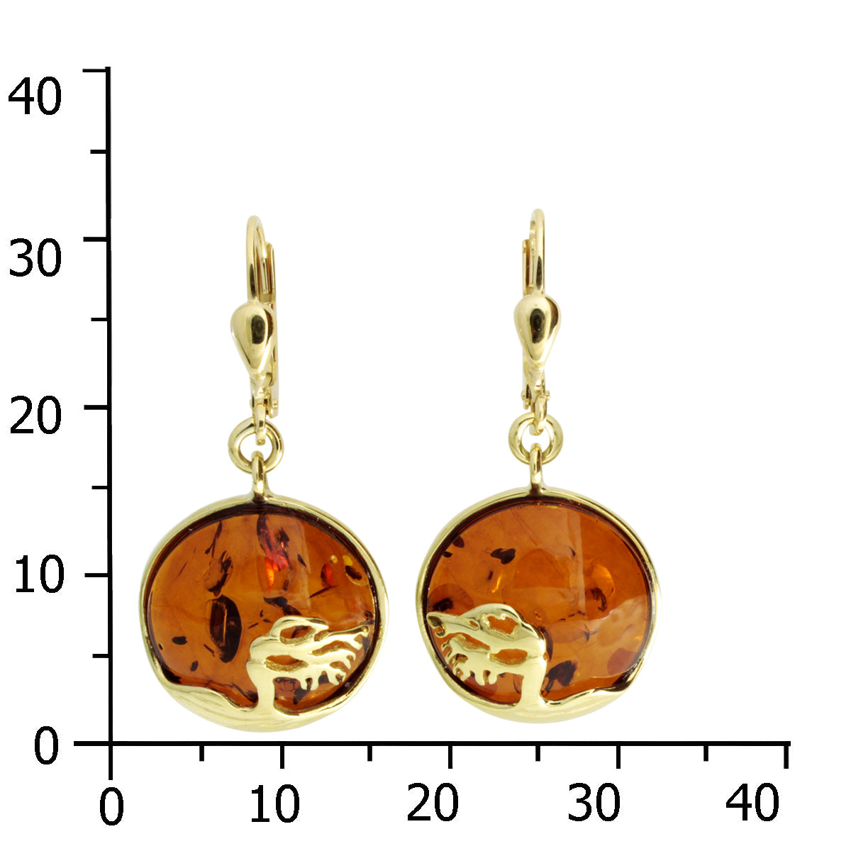 Ohrhänger Gold 333/000, "Windflüchter", Bernstein