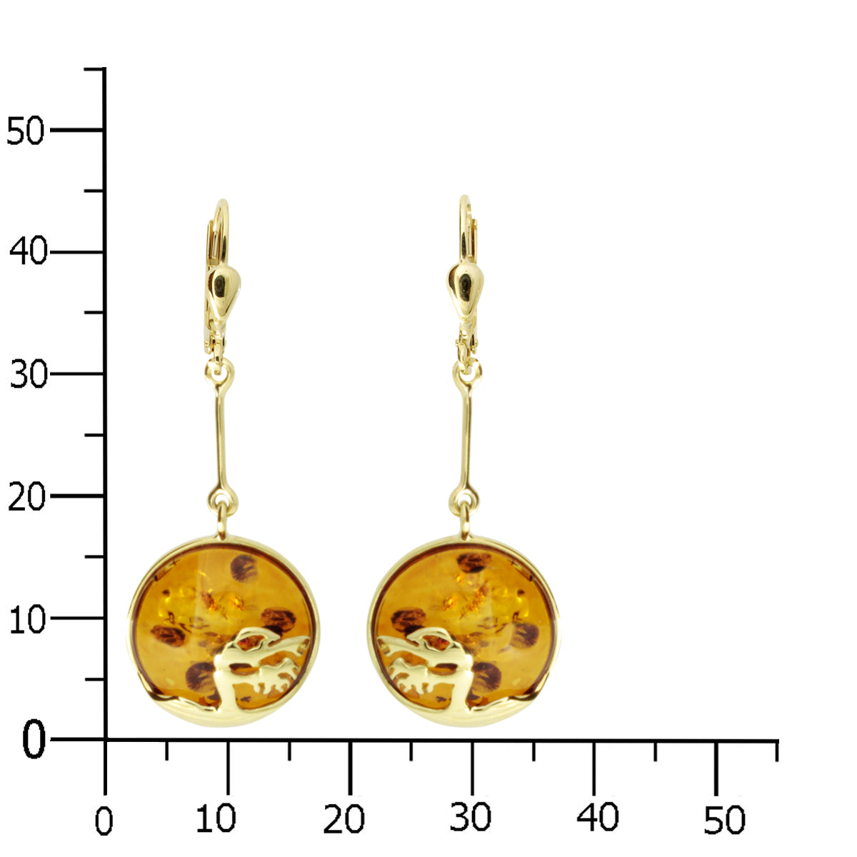 Ohrhänger Gold 333/000, "Windflüchter", Bernstein