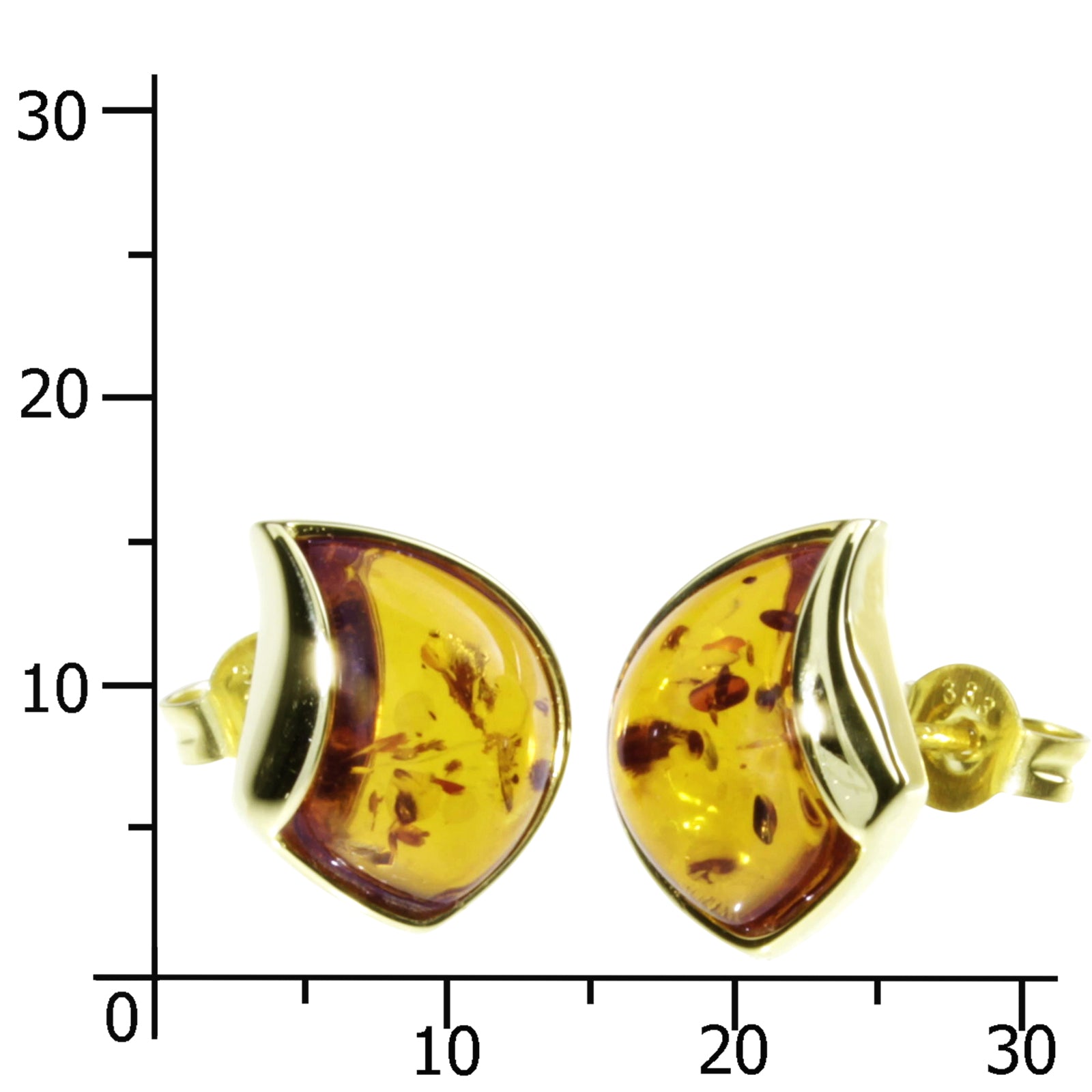 Ohrstecker Gold 333/000, Bernstein