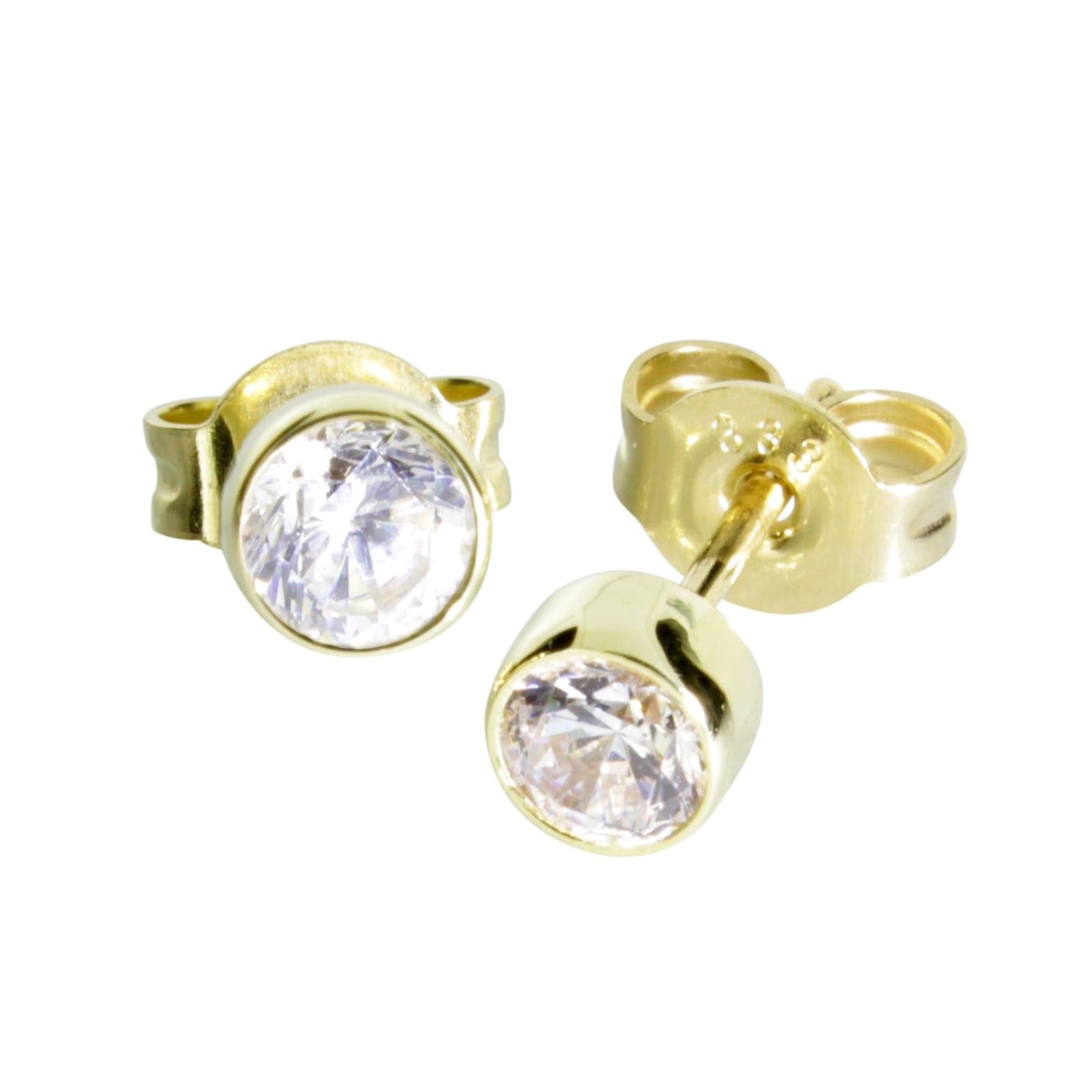 Ohrstecker Gold 333/000, Zirkonia 4 mm