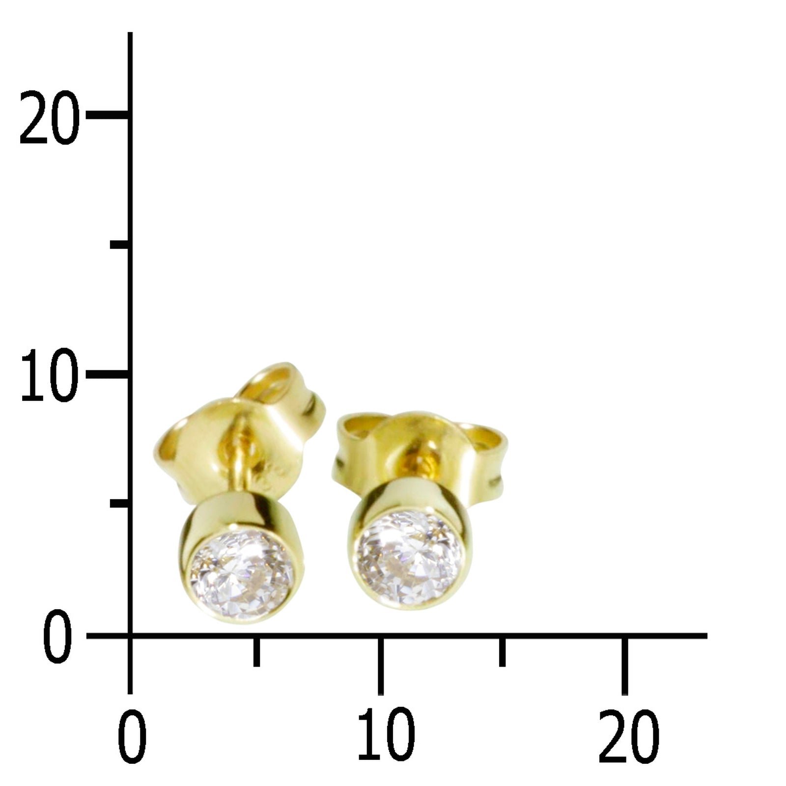 Ohrstecker Gold 333/000, Zirkonia 4 mm