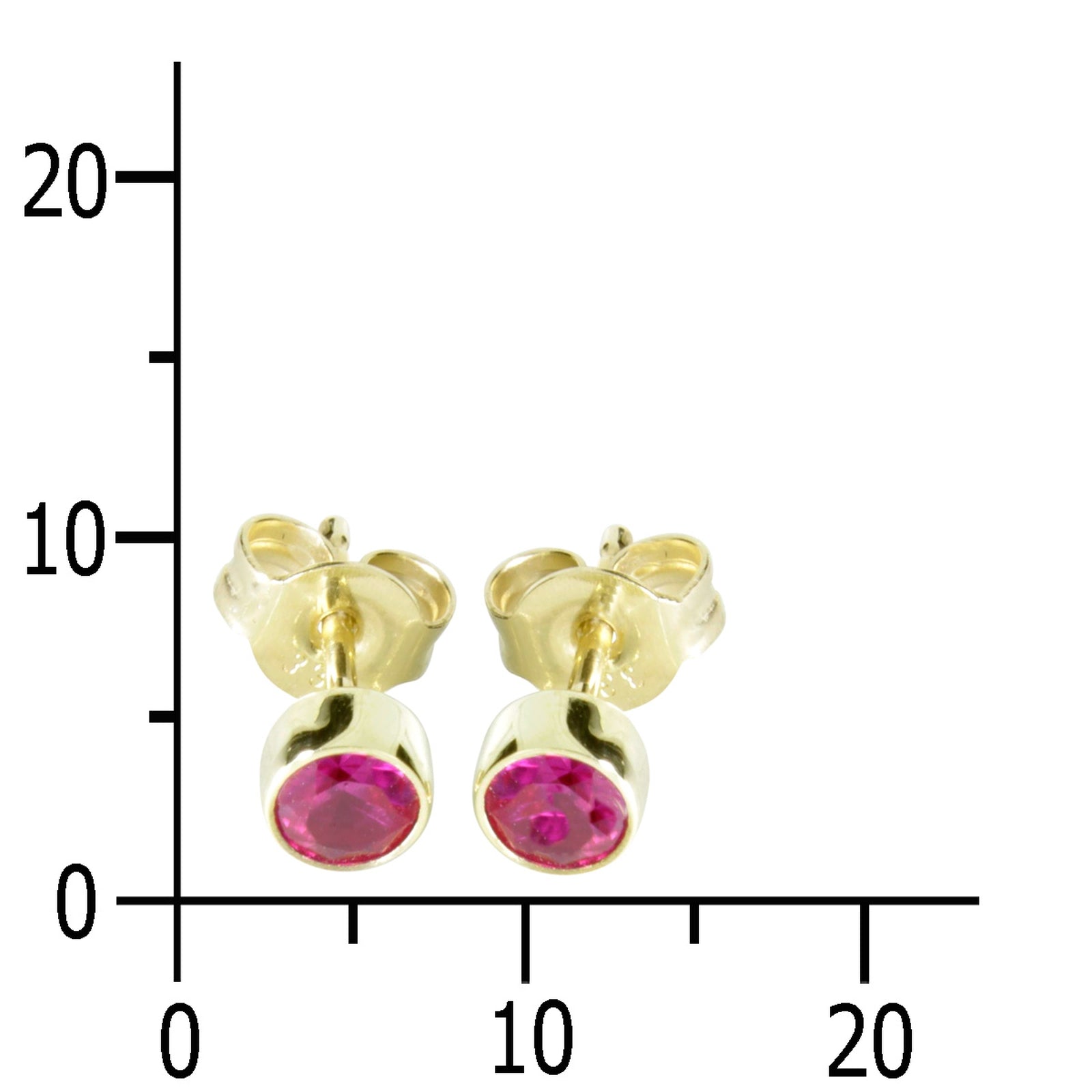 Ohrstecker Gold 333/000, sy. Rubin 4 mm