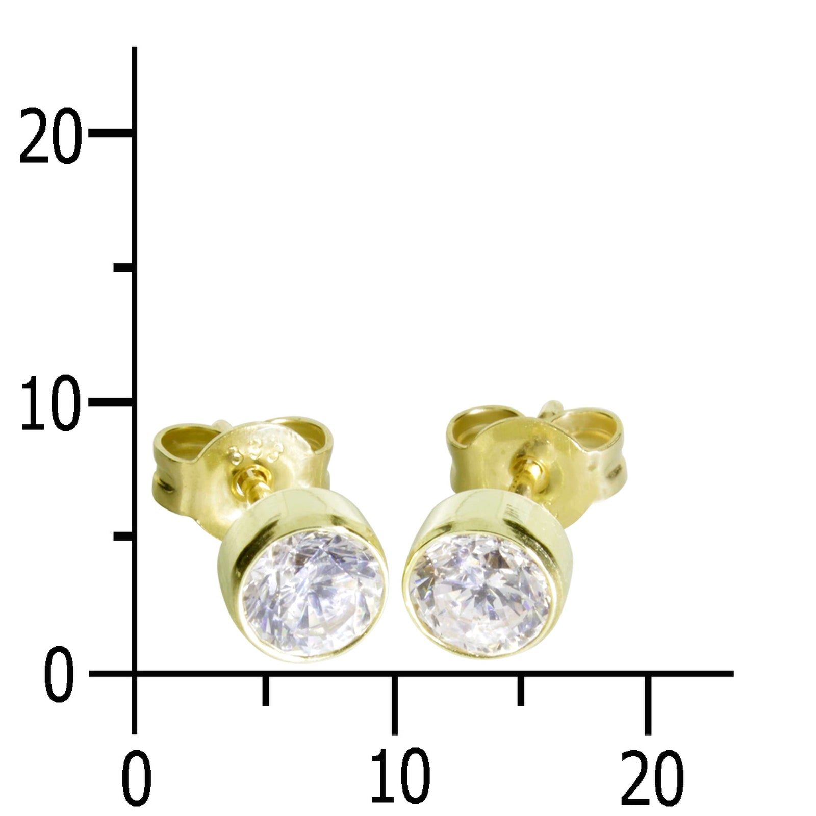 Ohrstecker Gold 333/000, Zirkonia 5 mm