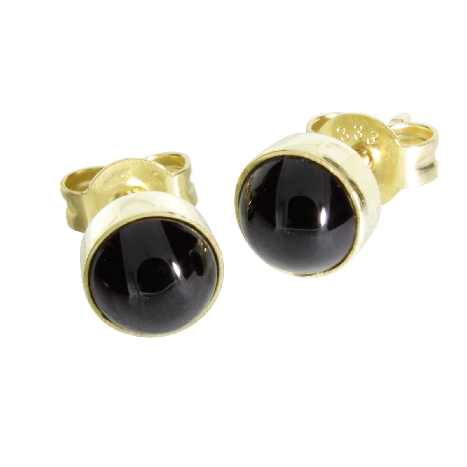 Ohrstecker Gold 333/000, Onyx 6 mm